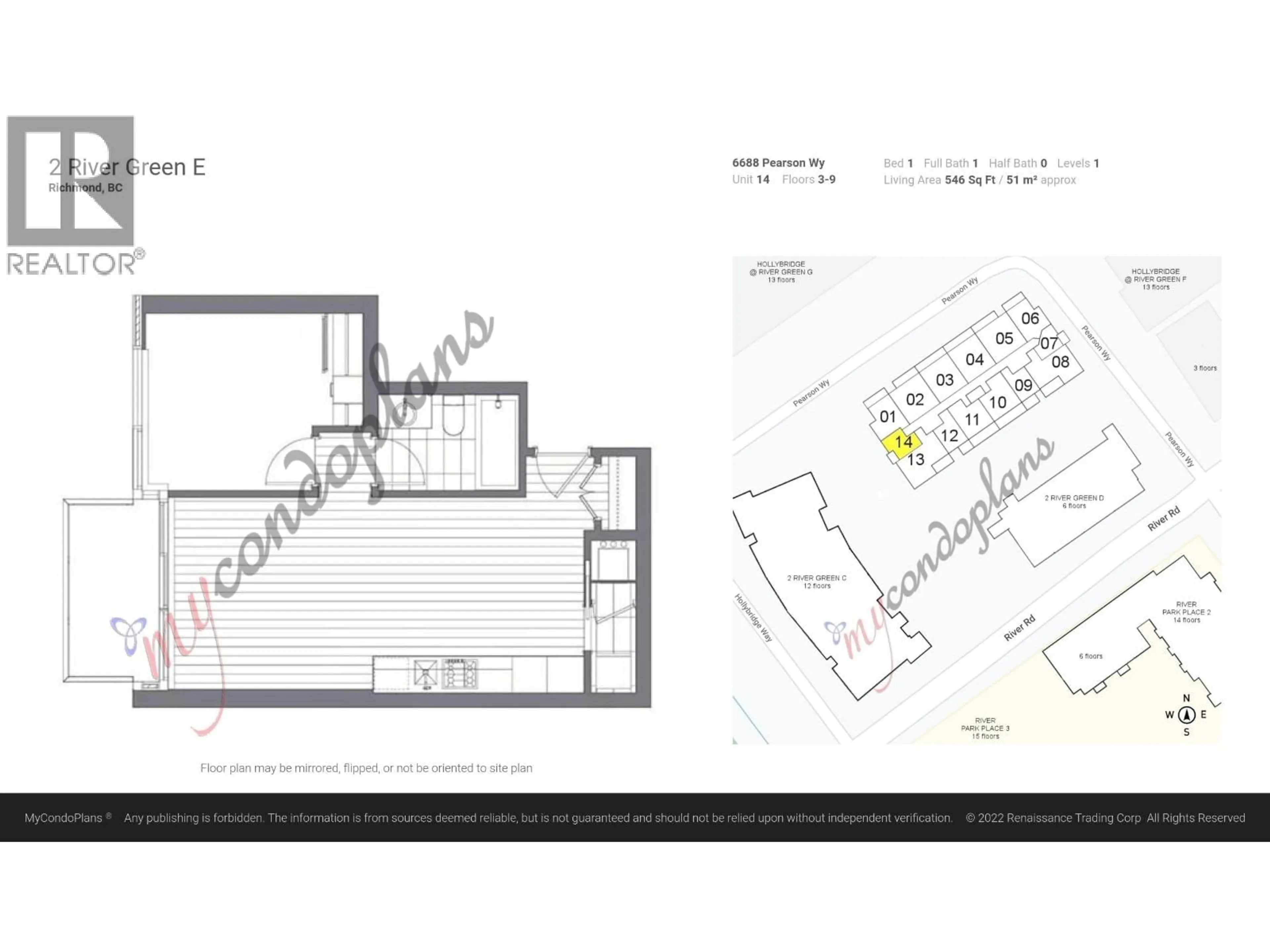 Floor plan for 314 - 6688 PEARSON WAY, Richmond British Columbia V7C0E5