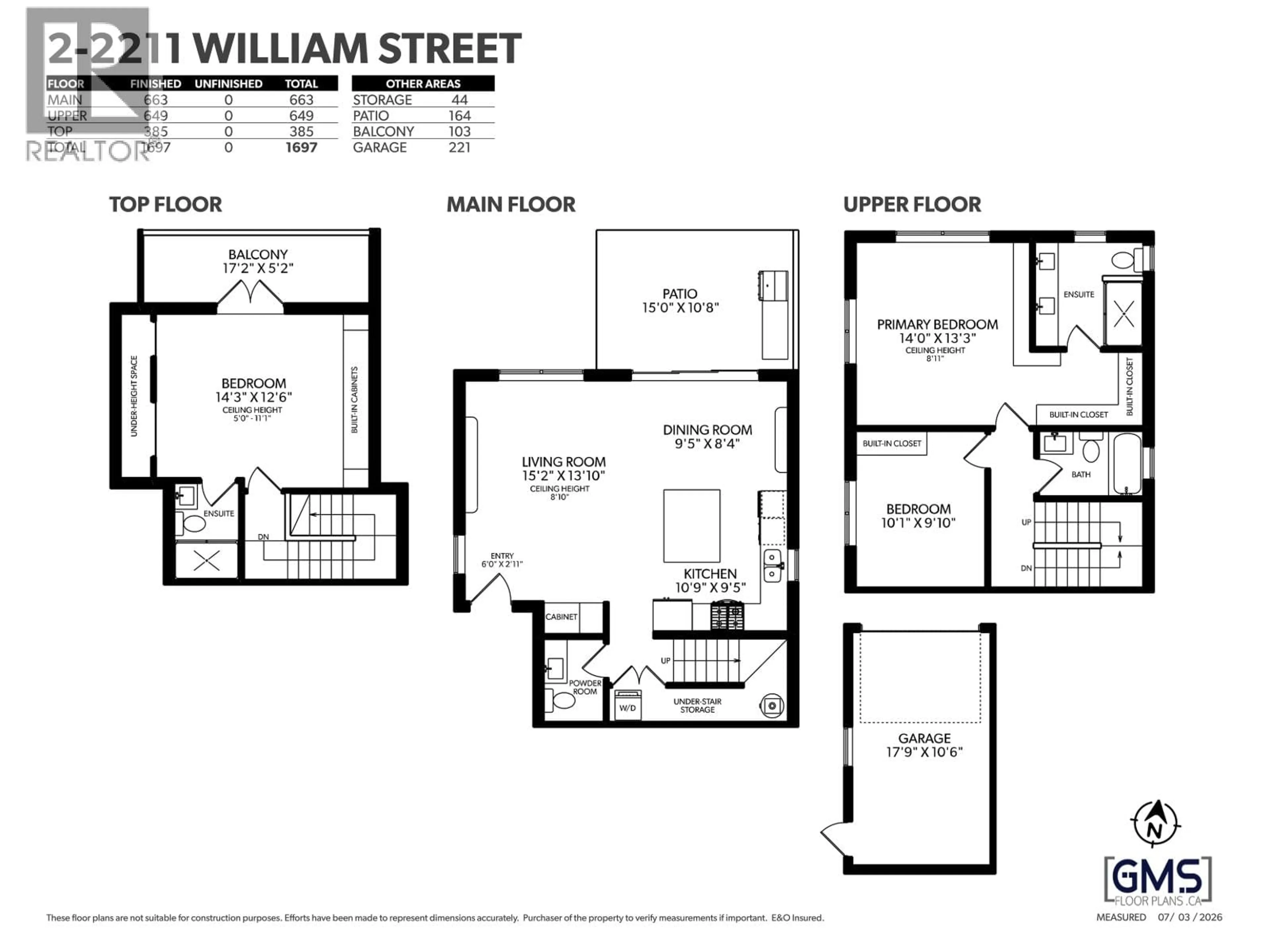 Floor plan for 2 - 2211 WILLIAM STREET, Vancouver British Columbia V5L2S5