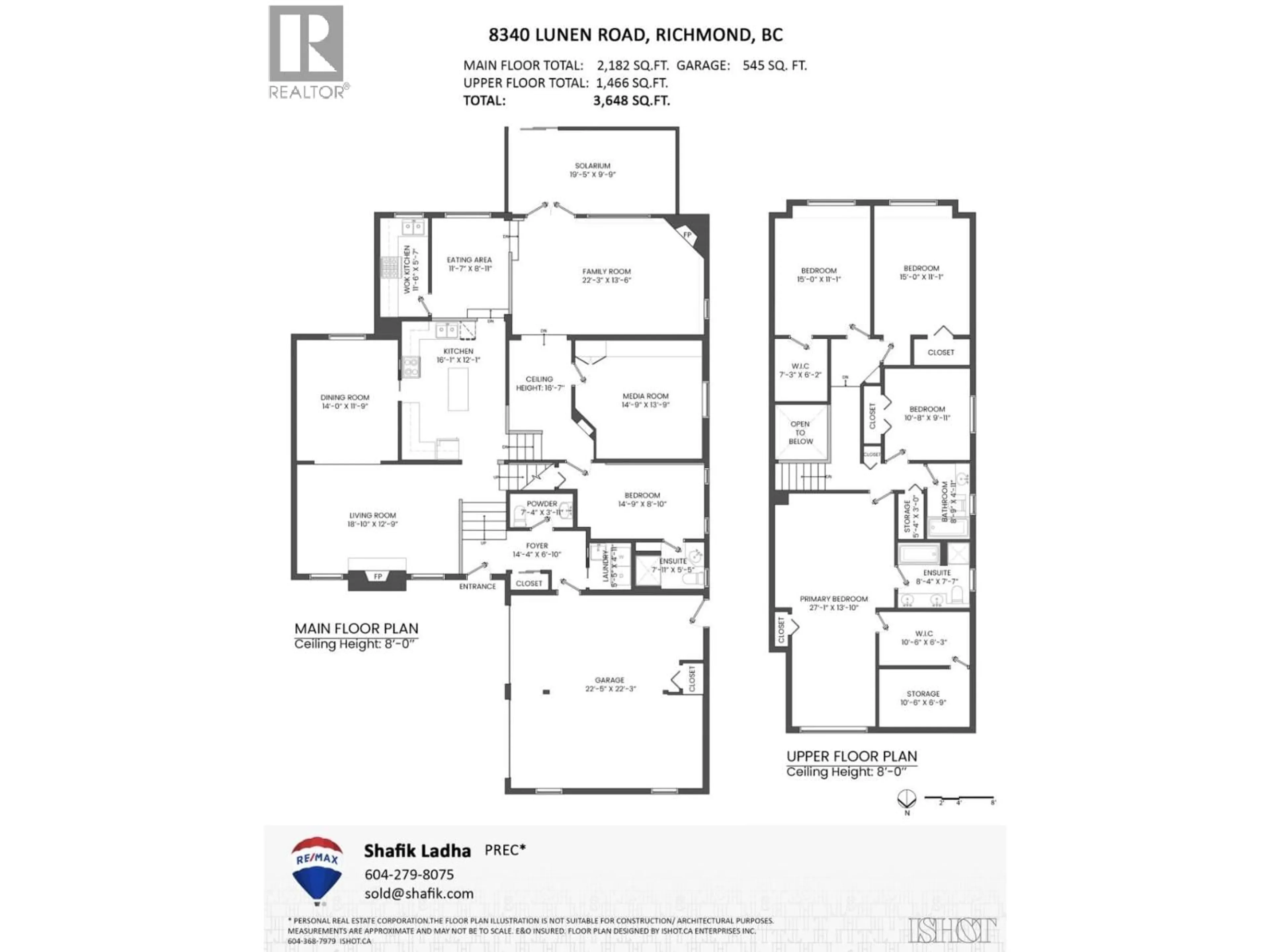 Floor plan for 8340 LUNEN ROAD, Richmond British Columbia V6Y2X2