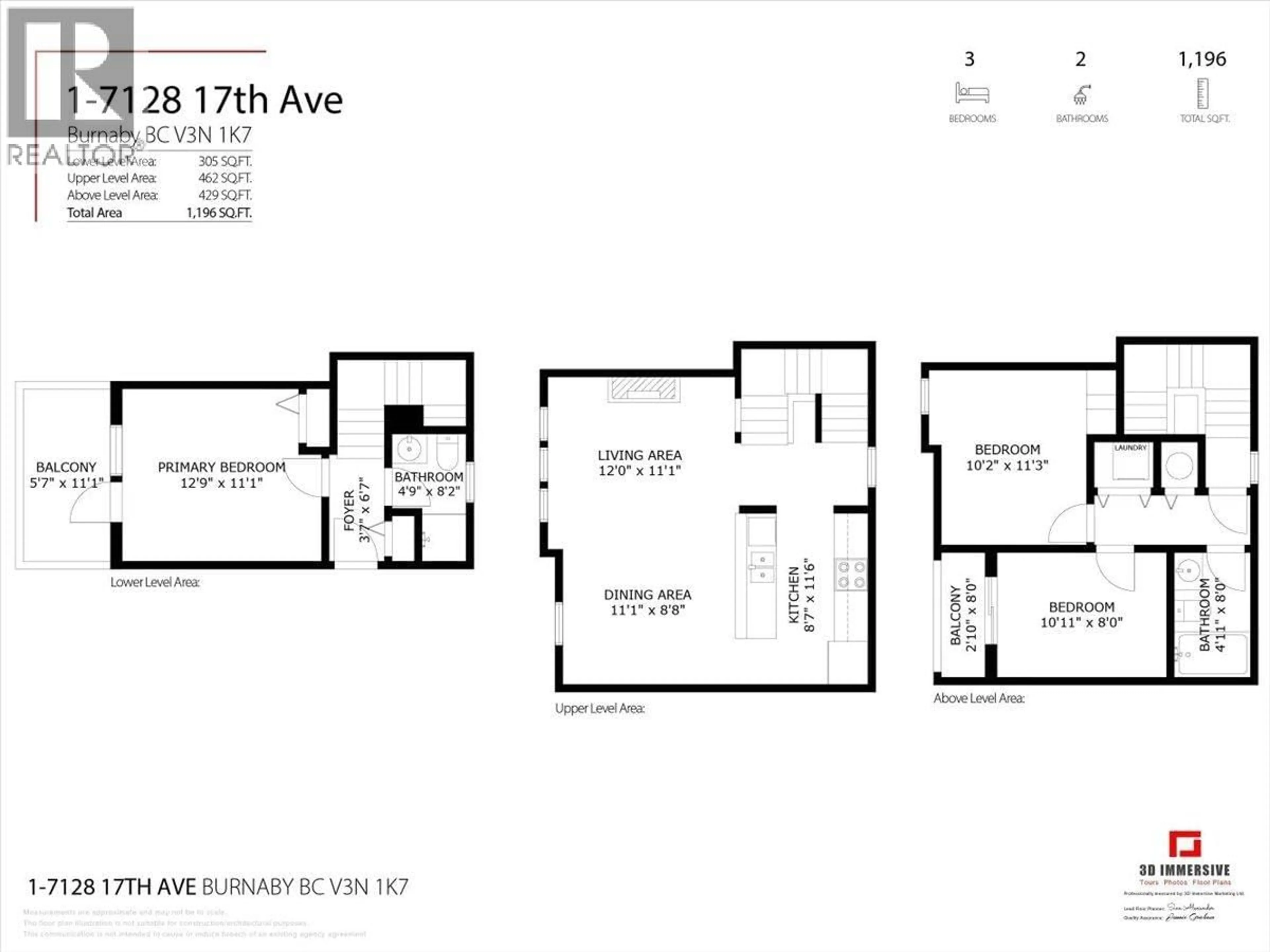 Floor plan for 1 - 7128 17TH AVENUE, Burnaby British Columbia V3N1K7