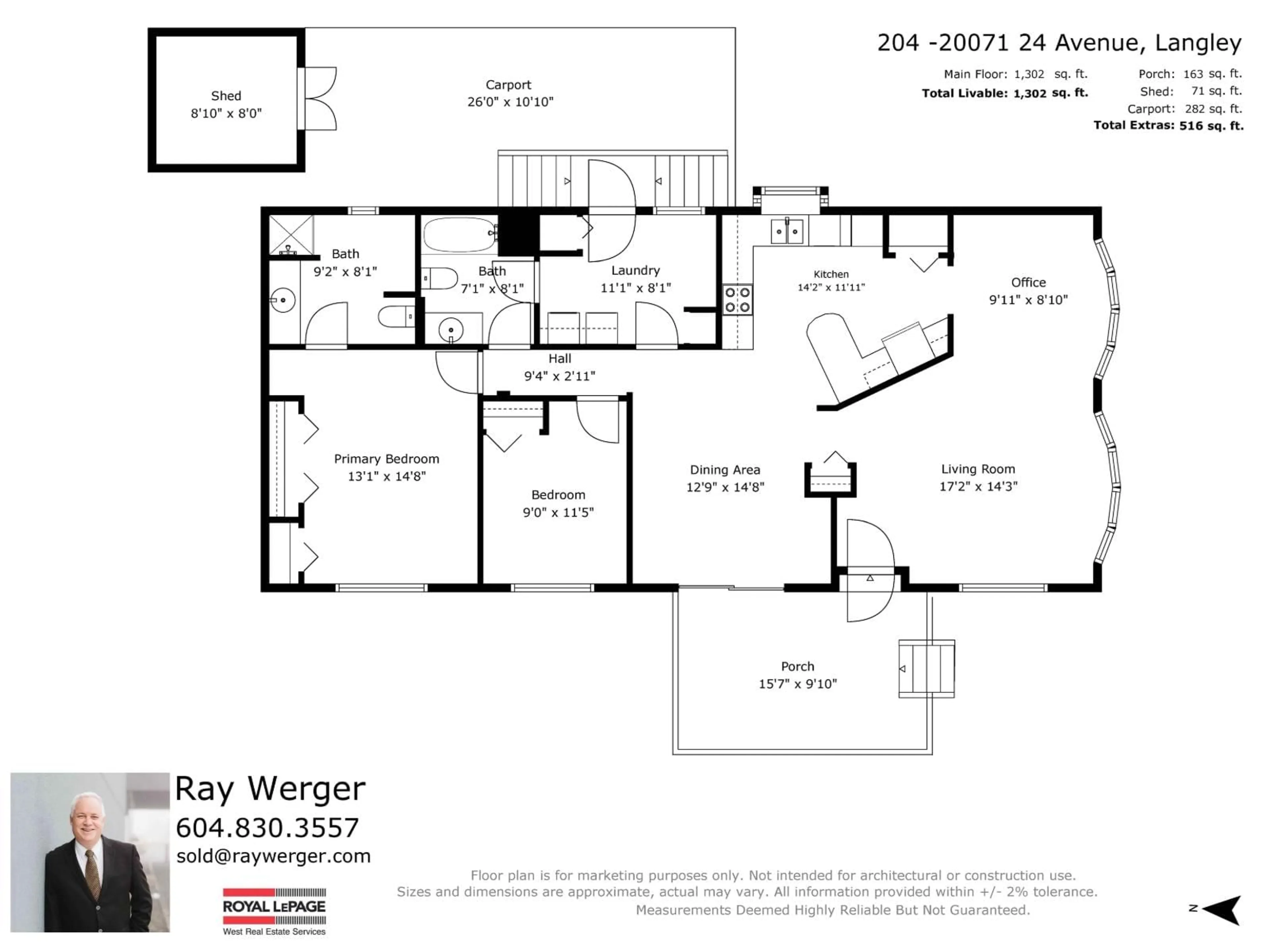 Floor plan for 204 - 20071 24 AVENUE, Langley British Columbia V2Z2A1