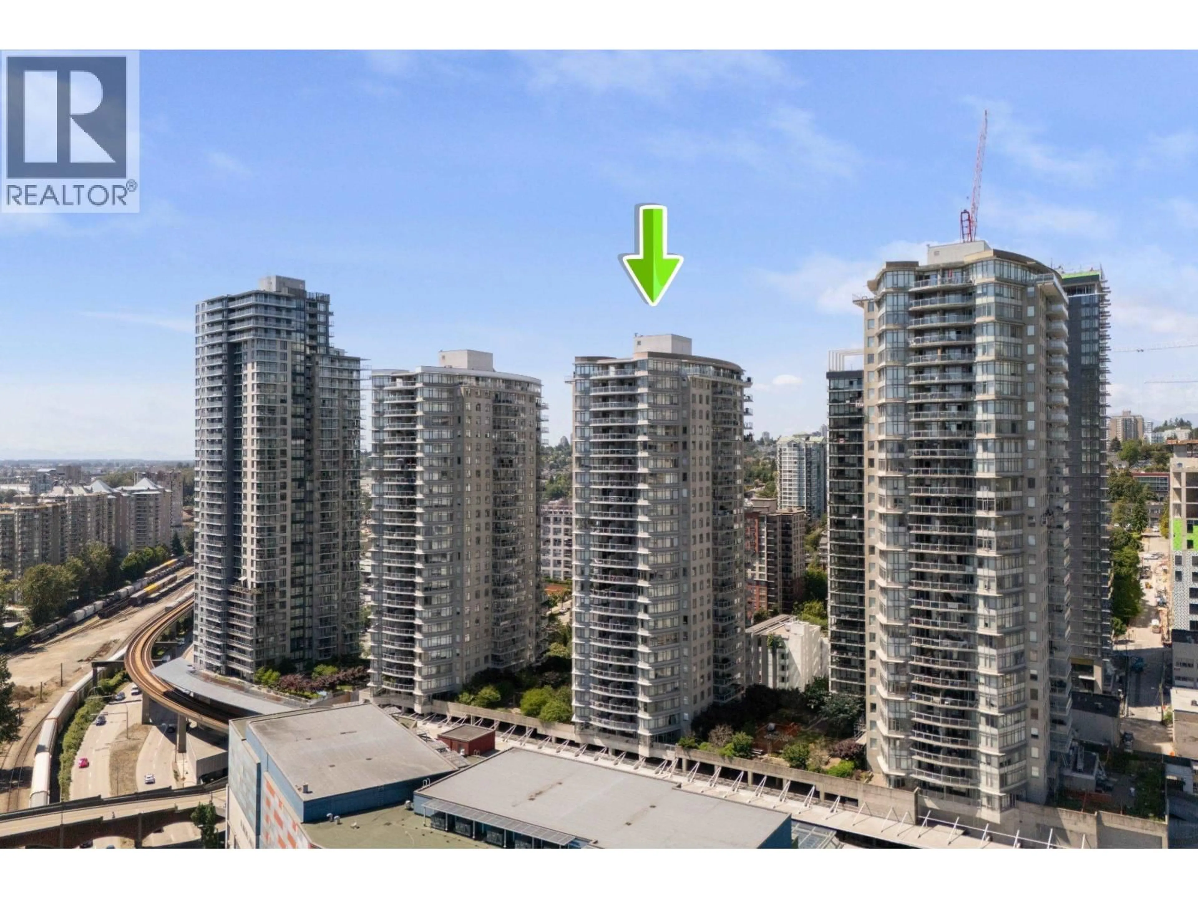 A pic from outside/outdoor area/front of a property/back of a property/a pic from drone, city buildings view from balcony for 3105 - 892 CARNARVON STREET, New Westminster British Columbia V3M0C5