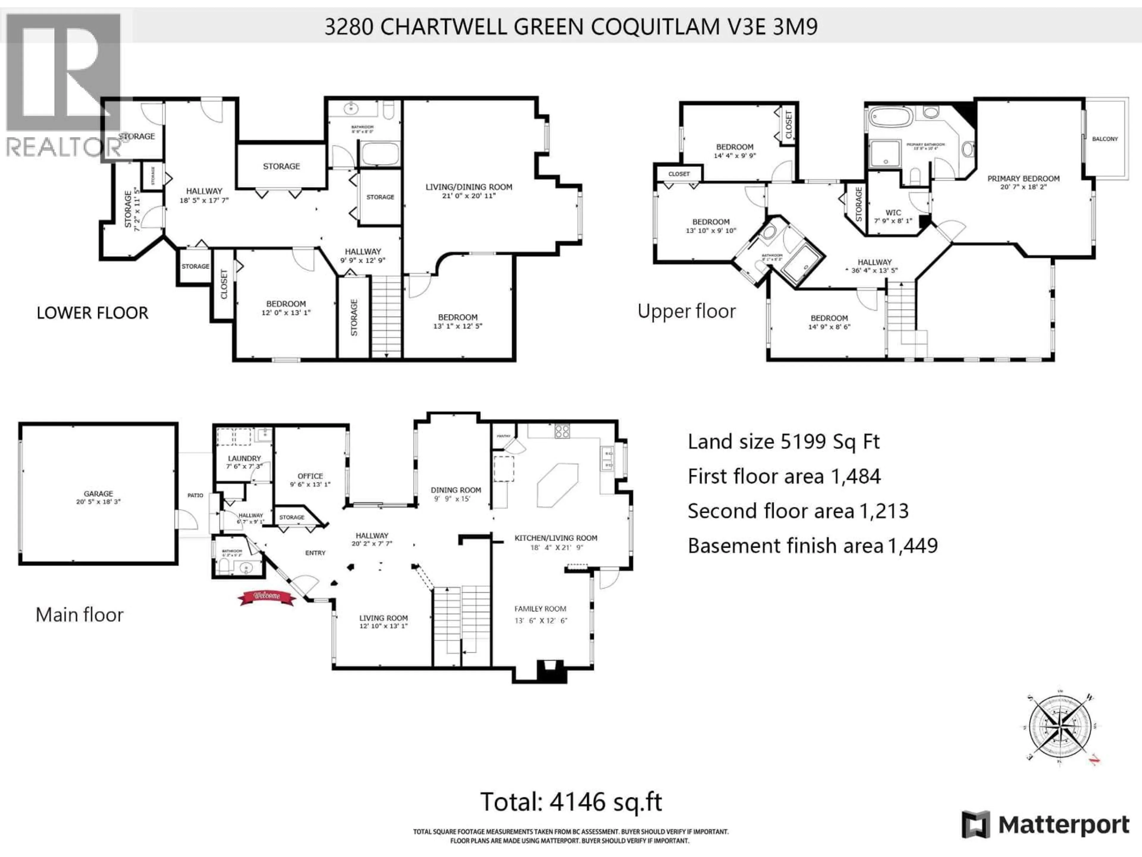 Floor plan for 3280 CHARTWELL, Coquitlam British Columbia V3E3M9
