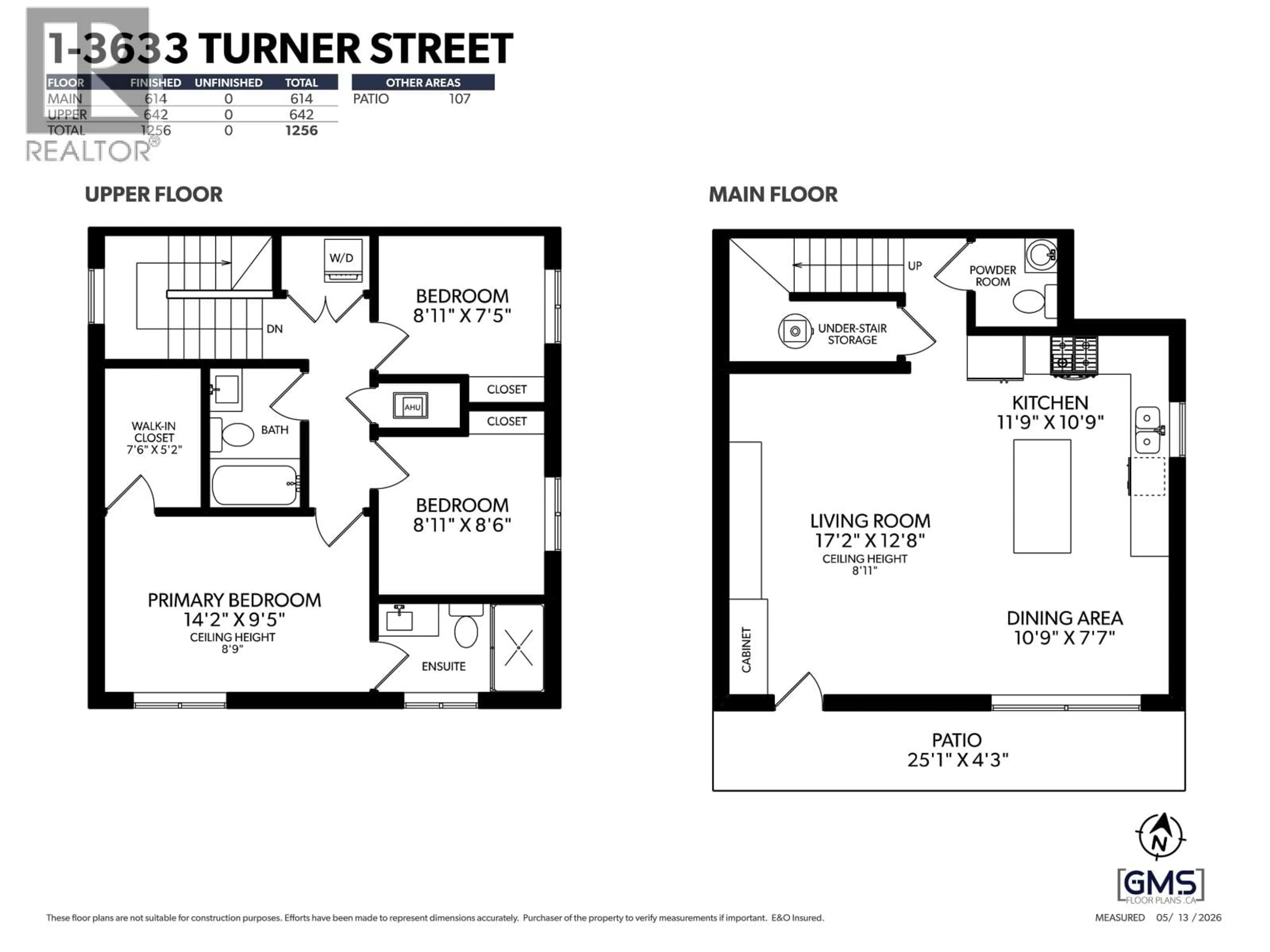 Floor plan for 1 - 3633 TURNER STREET, Vancouver British Columbia V5K2J2