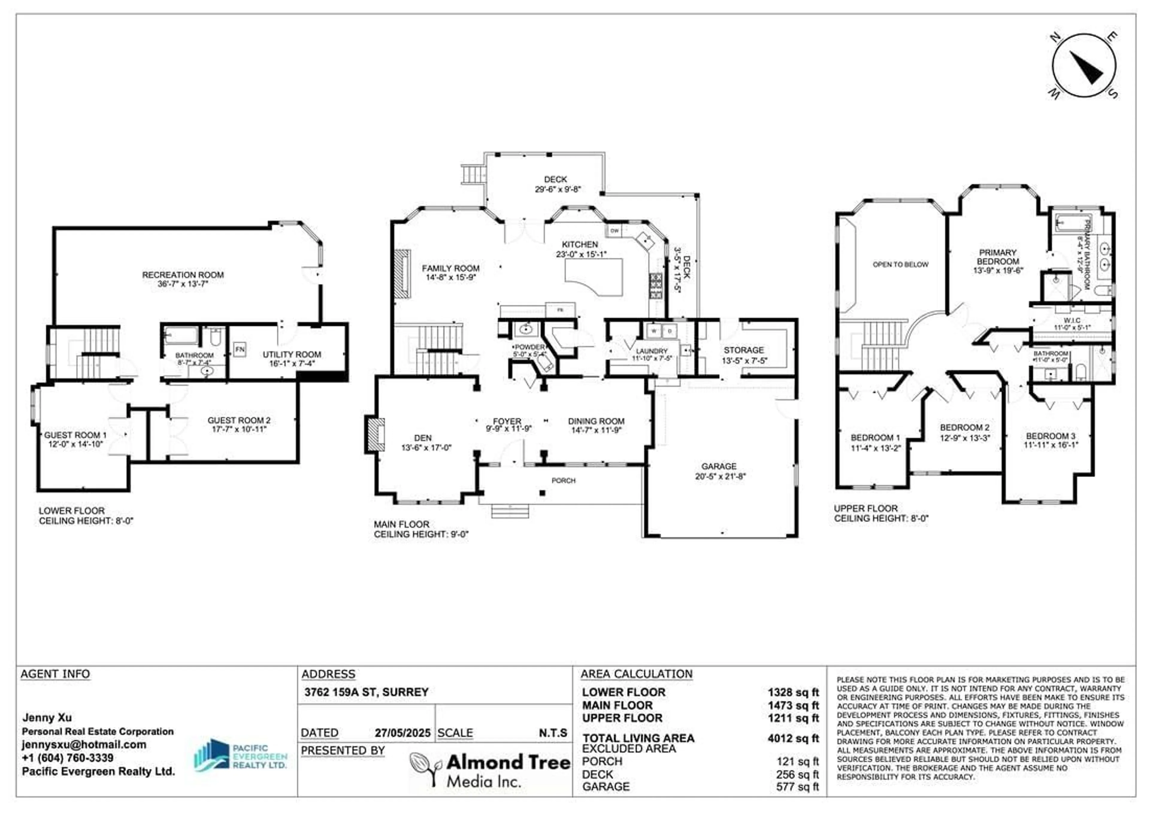 Floor plan for 3762 159A STREET, Surrey British Columbia V3Z0P1