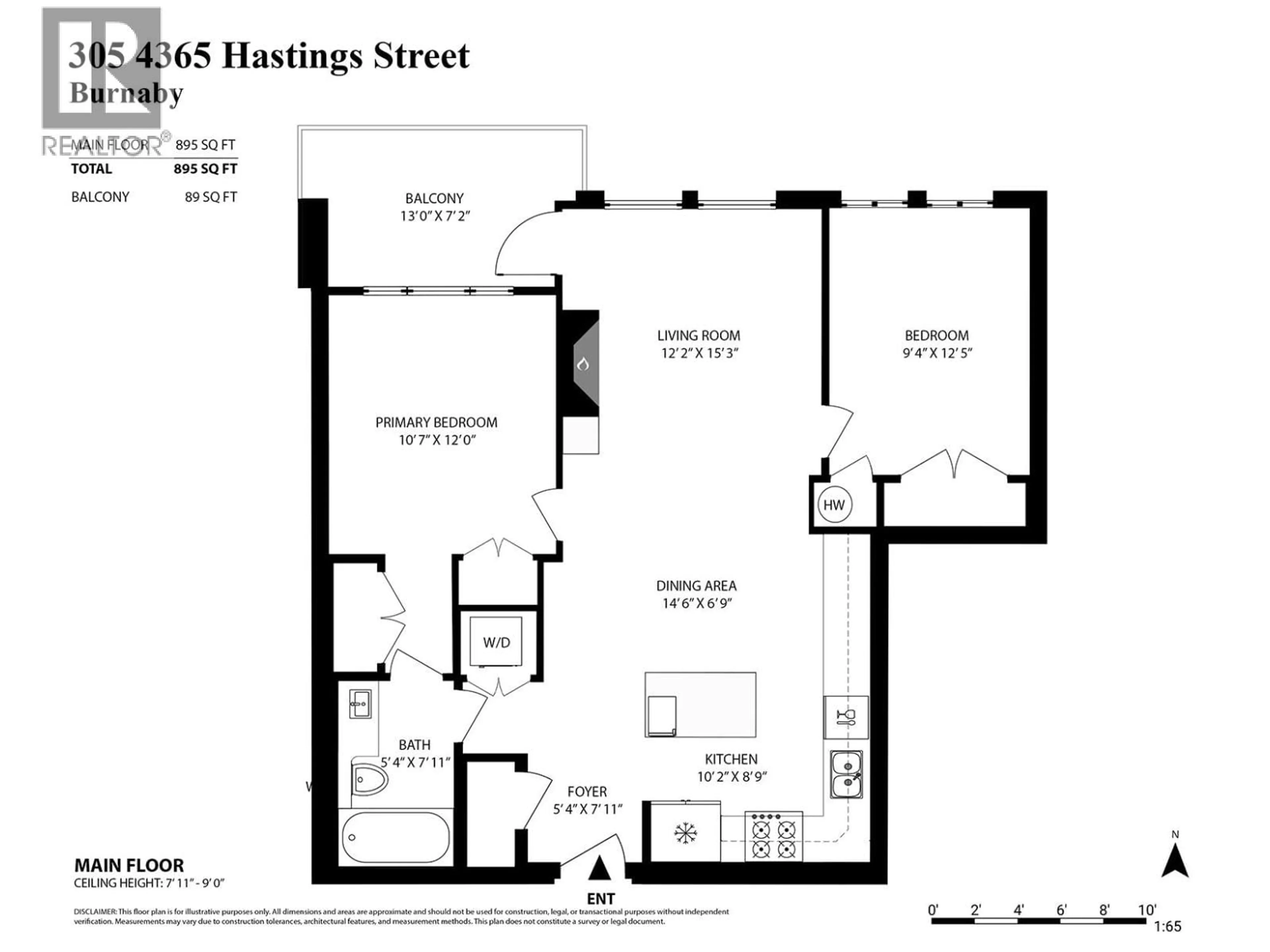 Floor plan for 305 - 4365 HASTINGS STREET, Burnaby British Columbia V5C0B7