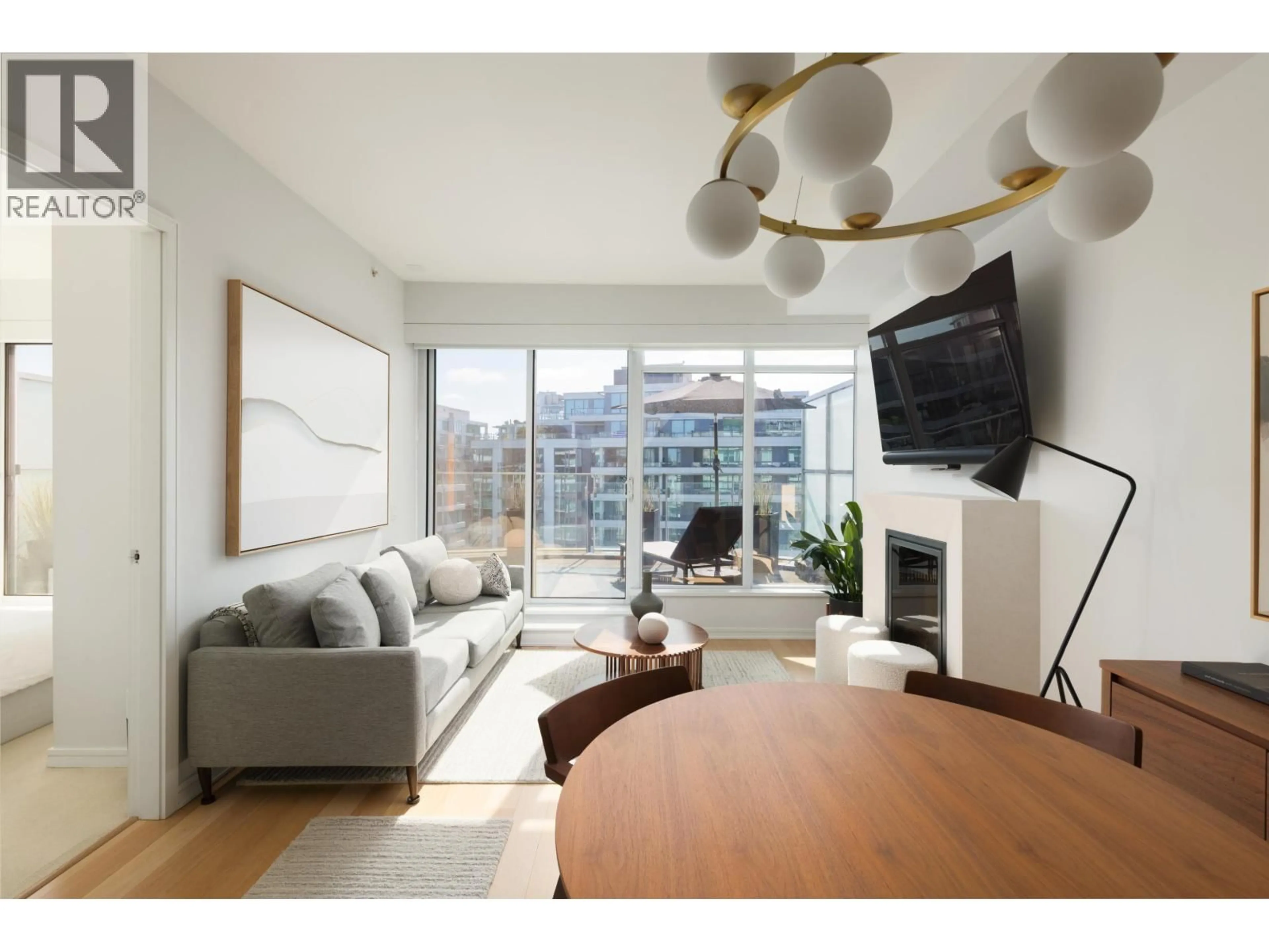 Living room with furniture, wood/laminate floor for 1103 - 1661 ONTARIO STREET, Vancouver British Columbia V5Y0C3