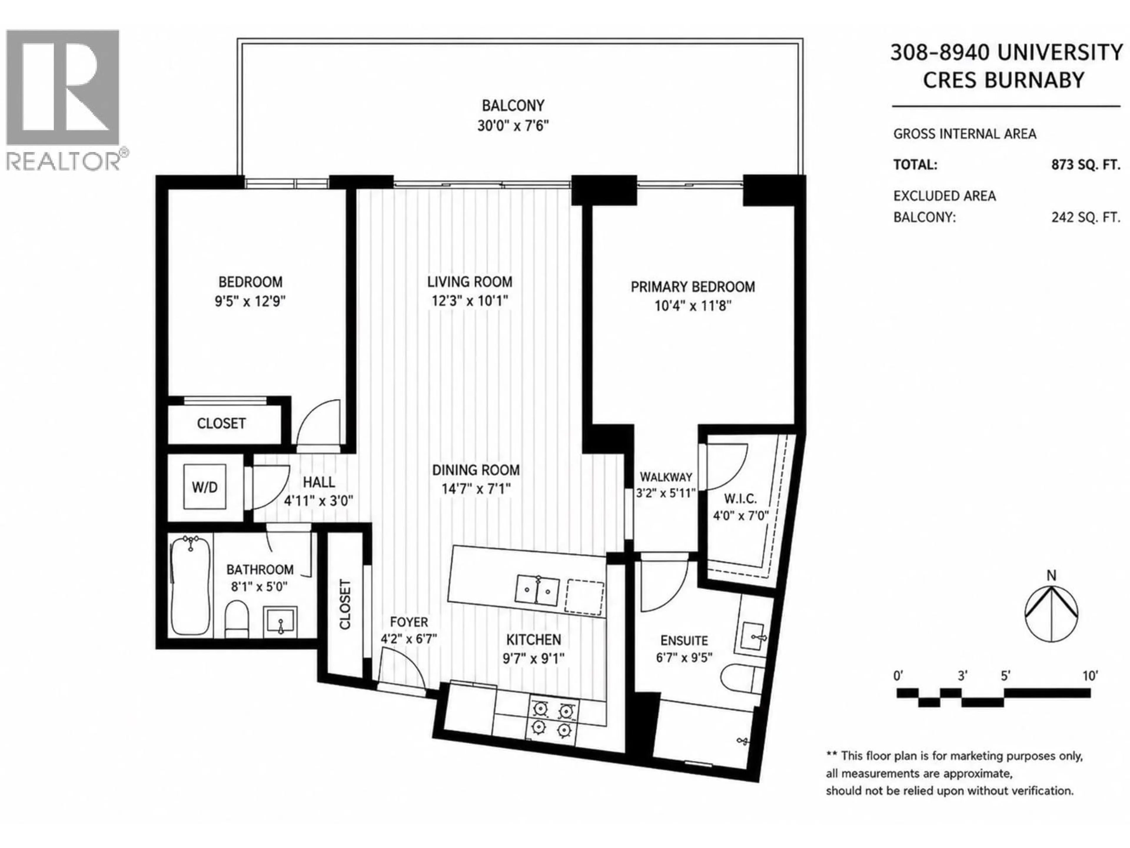 Floor plan for 308 - 8940 UNIVERSITY CRESCENT, Burnaby British Columbia V5A0E7