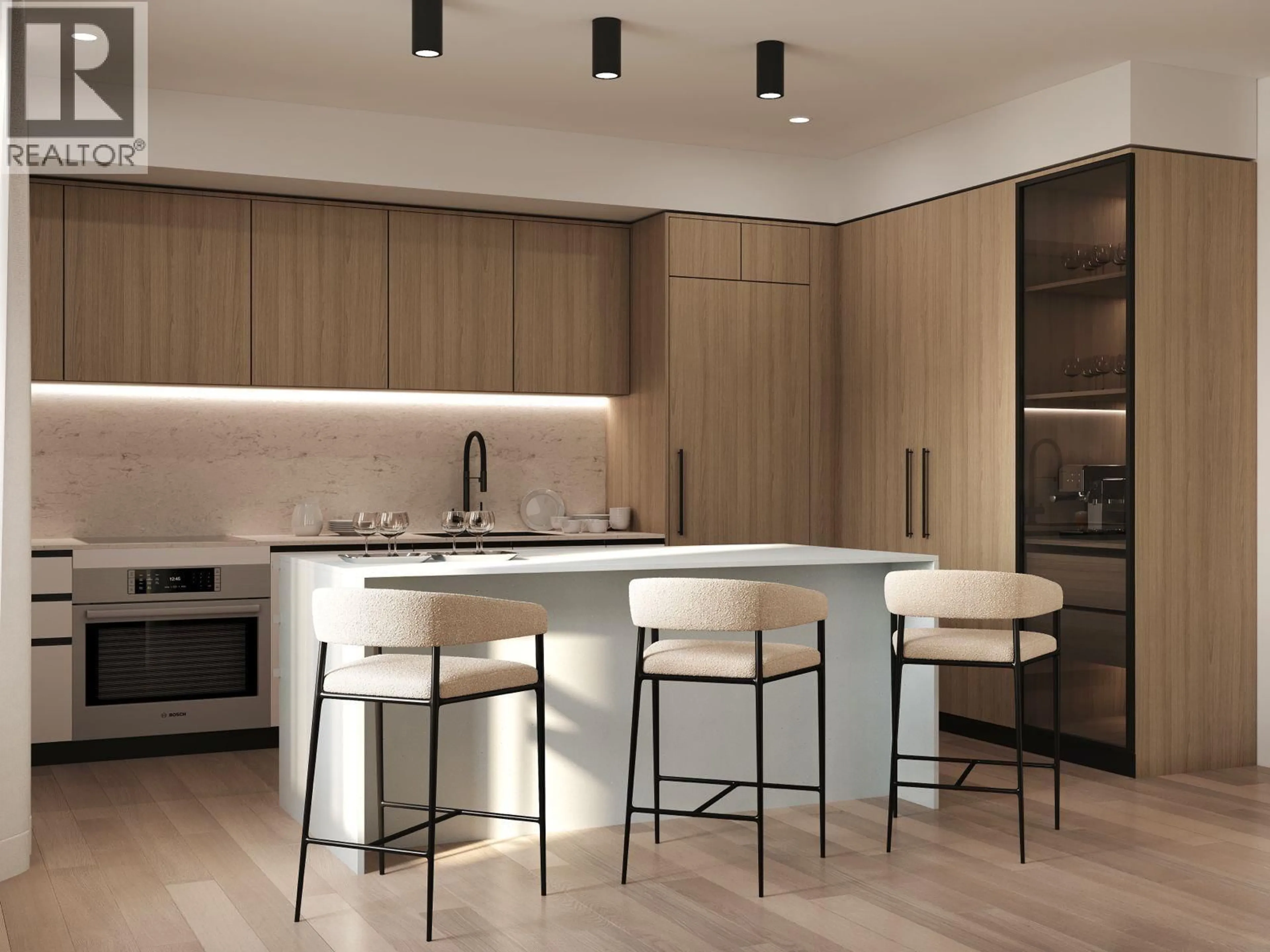 Contemporary kitchen, wood/laminate floor for 3 - 3584 EAST BOULEVARD, Vancouver British Columbia V6J4A9