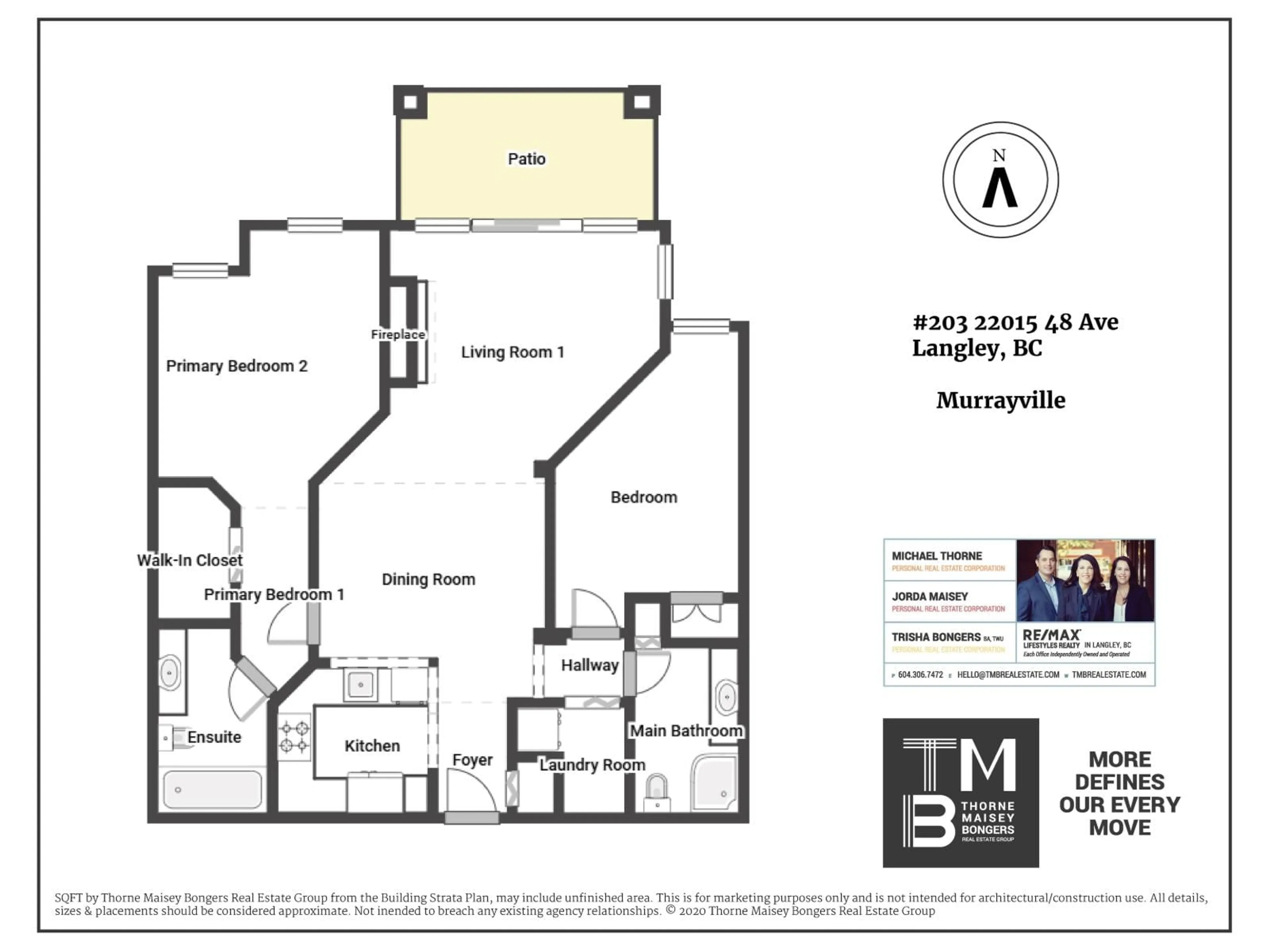 Floor plan for 203 - 22015 48 AVENUE, Langley British Columbia V3A8L3