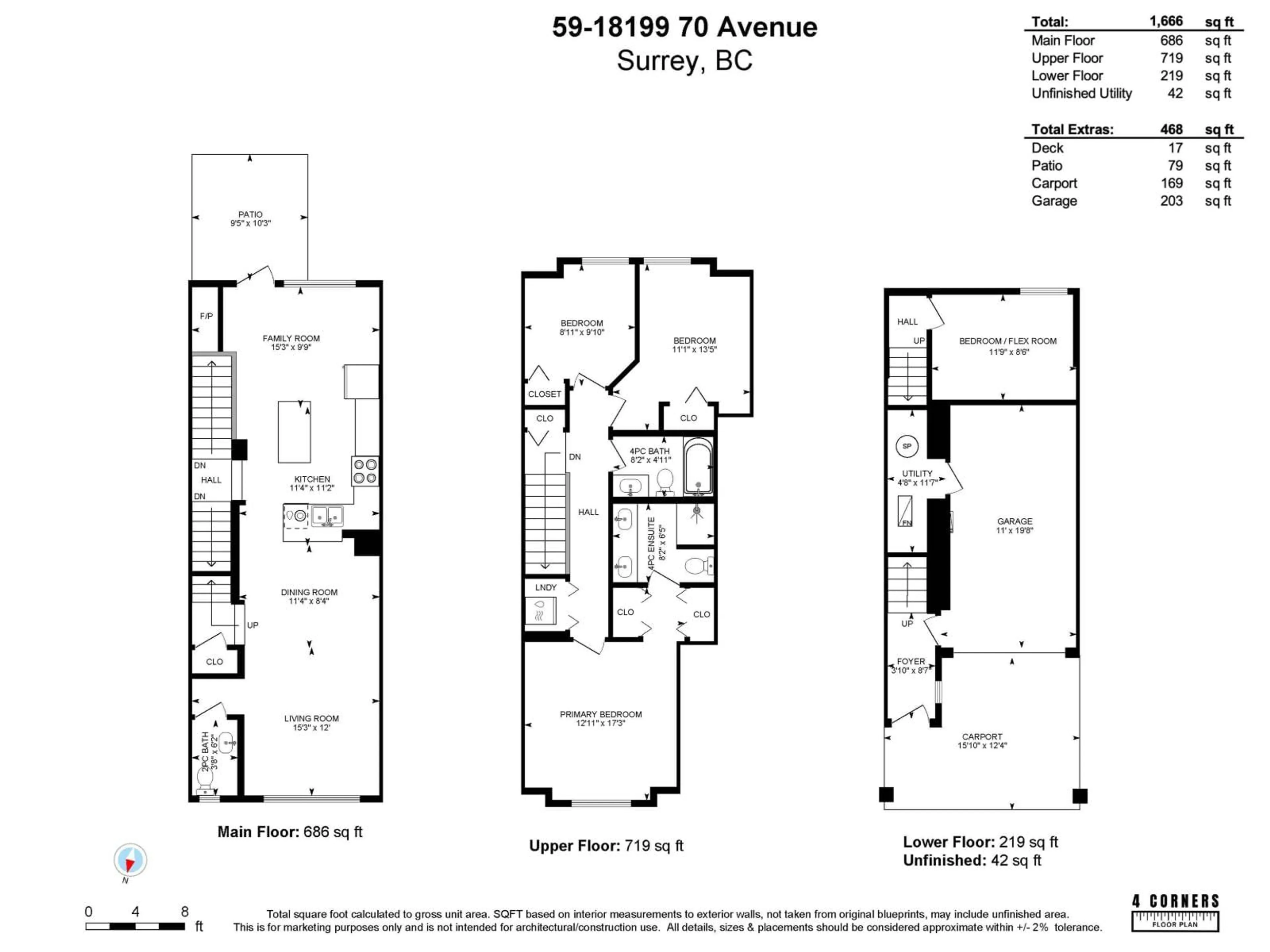 Floor plan for 59 - 18199 70 AVENUE, Surrey British Columbia V3S2N9