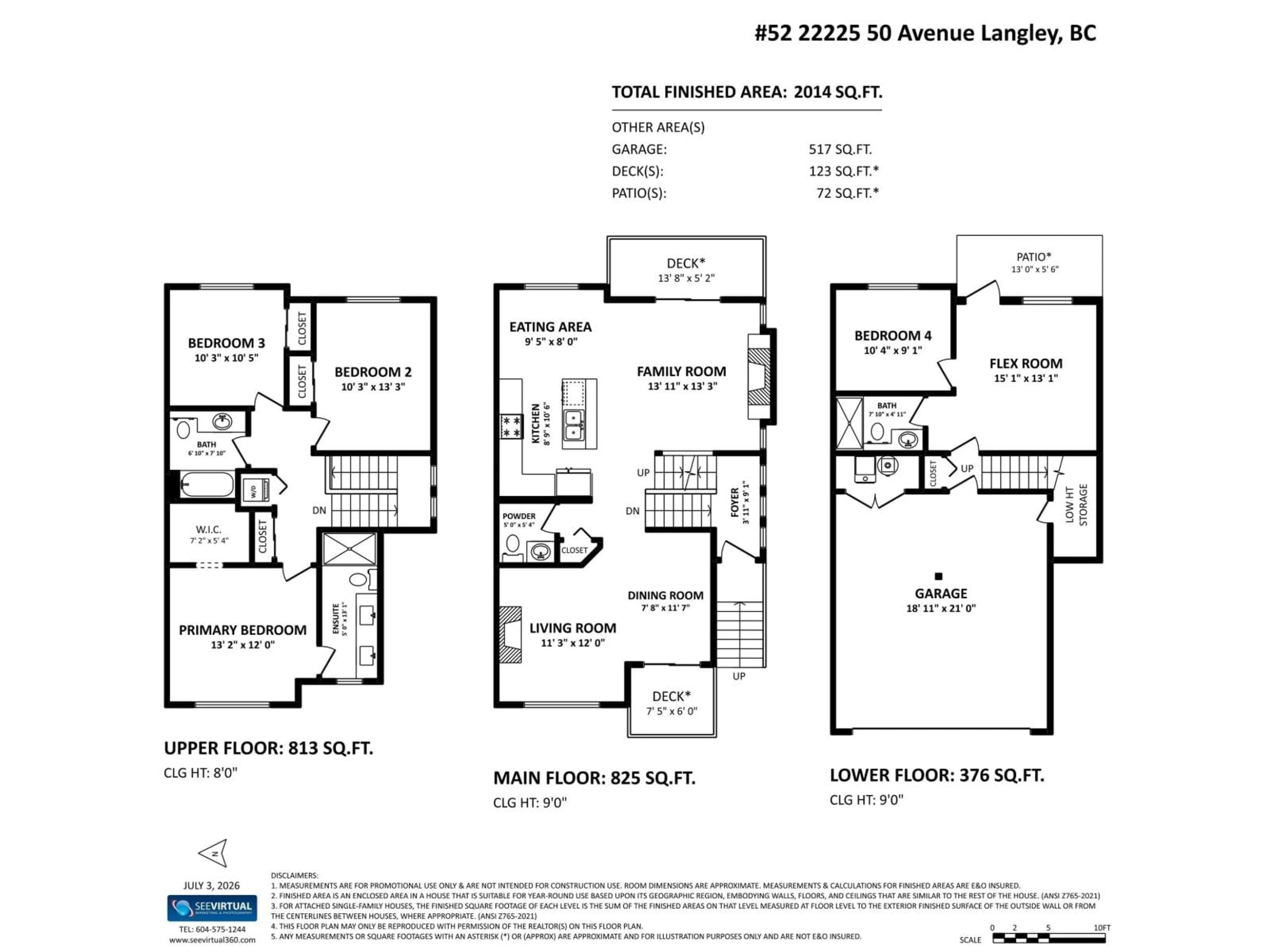 Floor plan for 52 - 22225 50 AVENUE, Langley British Columbia V2Y0G7