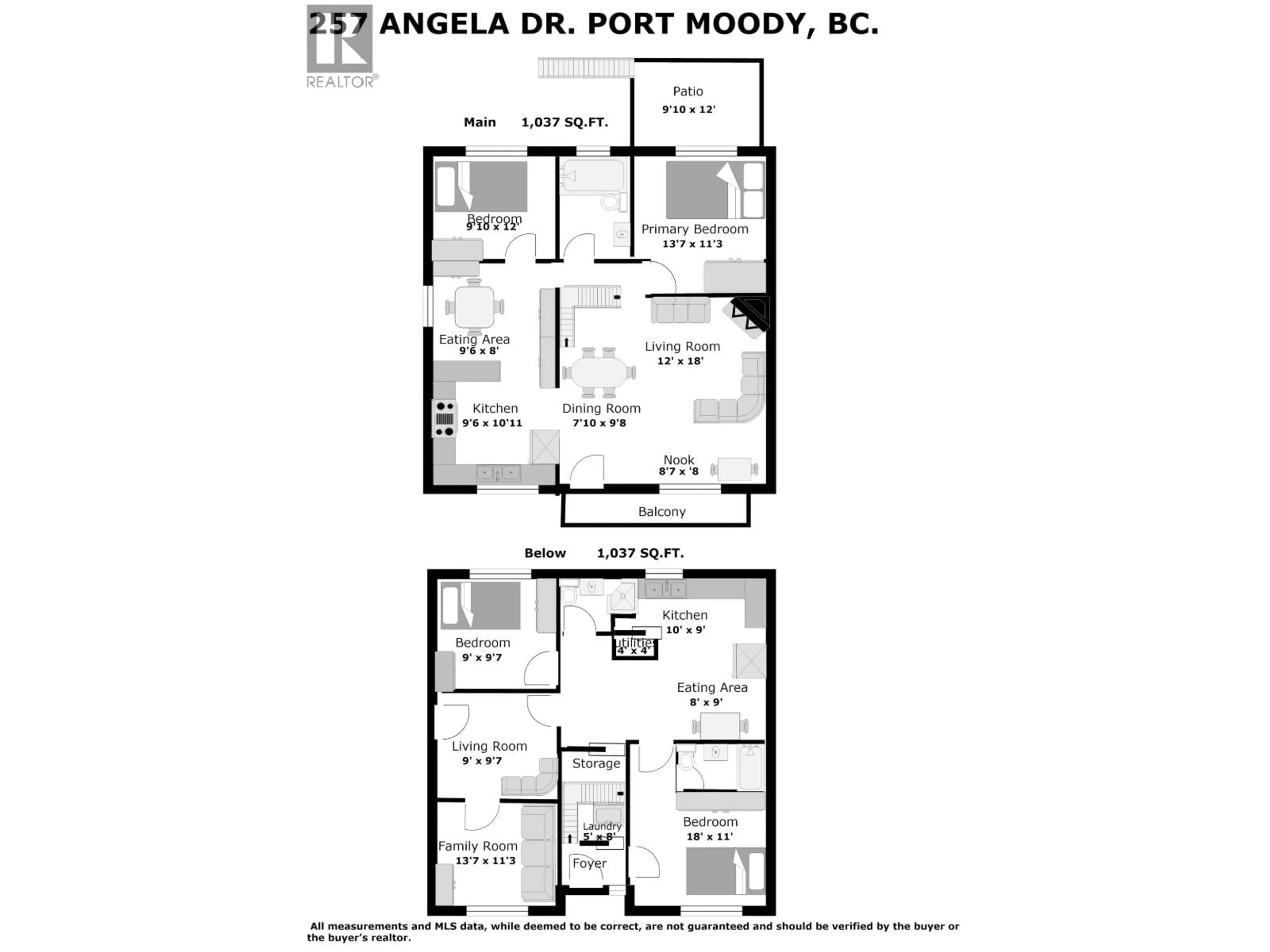 Floor plan for 257 ANGELA DRIVE, Port Moody British Columbia V3H3X7