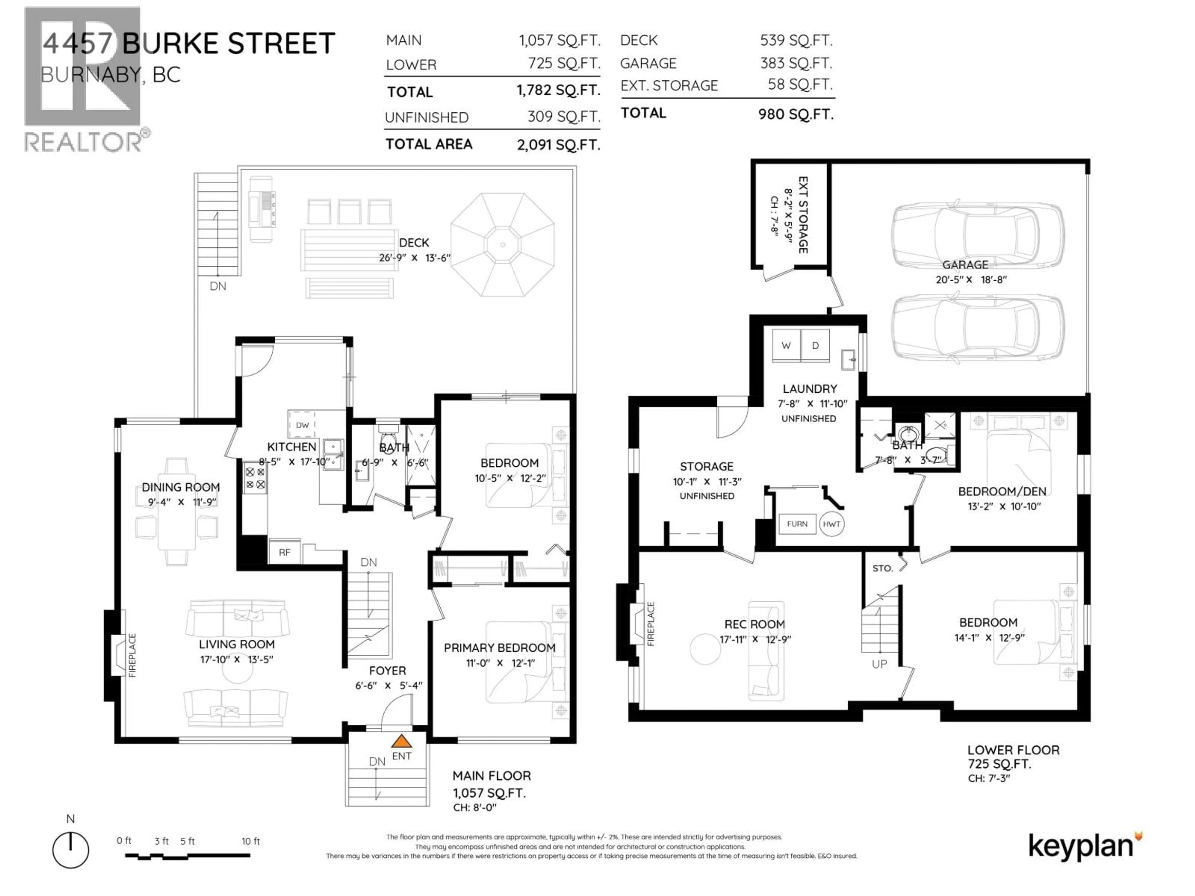 Floor plan for 4457 BURKE STREET, Burnaby British Columbia V5H1C1