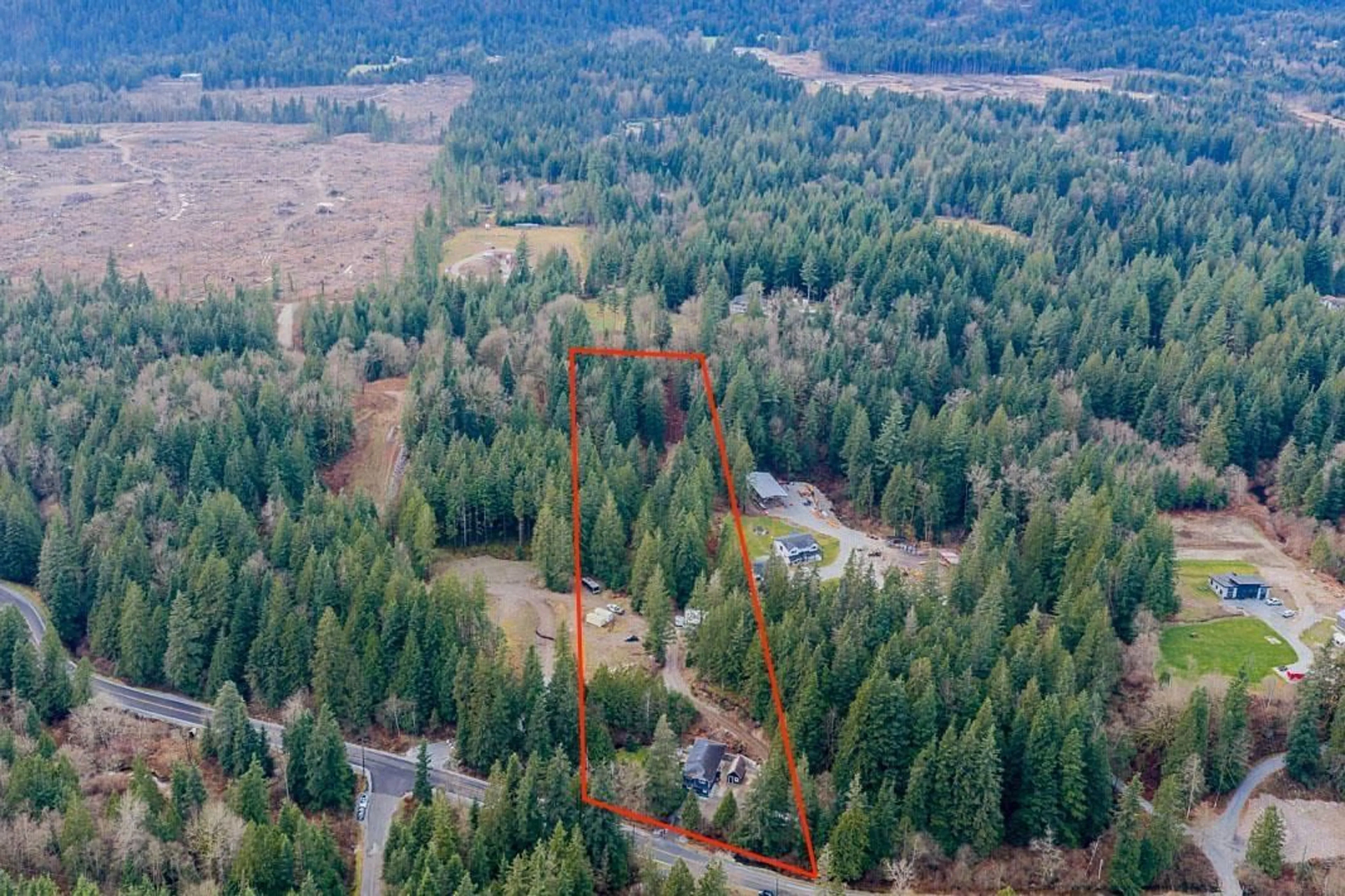 A pic from outside/outdoor area/front of a property/back of a property/a pic from drone, forest/trees view for LT.1 - 12845 SYLVESTER ROAD, Mission British Columbia V2V0B1