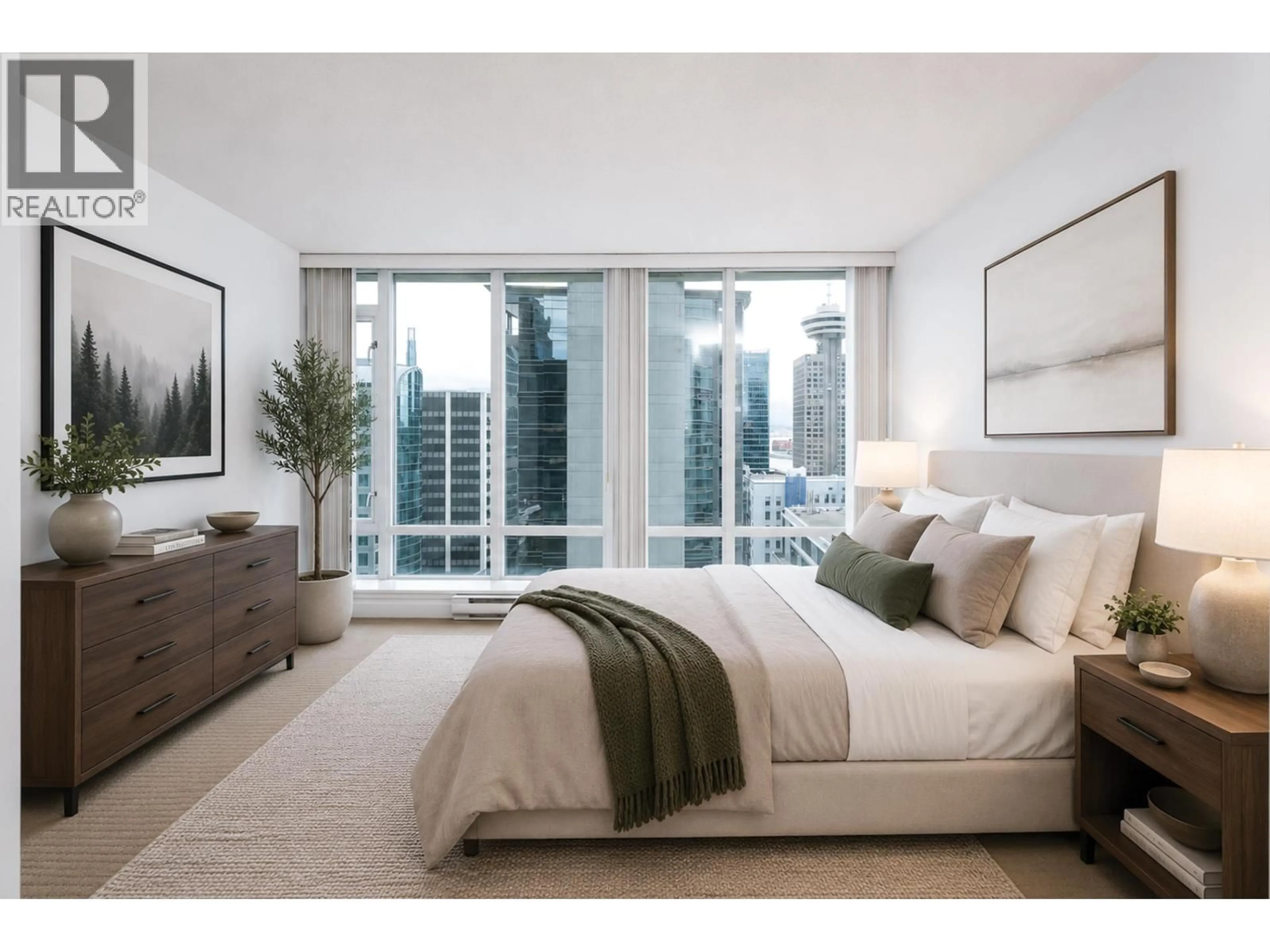 Bedroom with bed, carpet floor for 1710 - 610 GRANVILLE STREET, Vancouver British Columbia V6C3T3