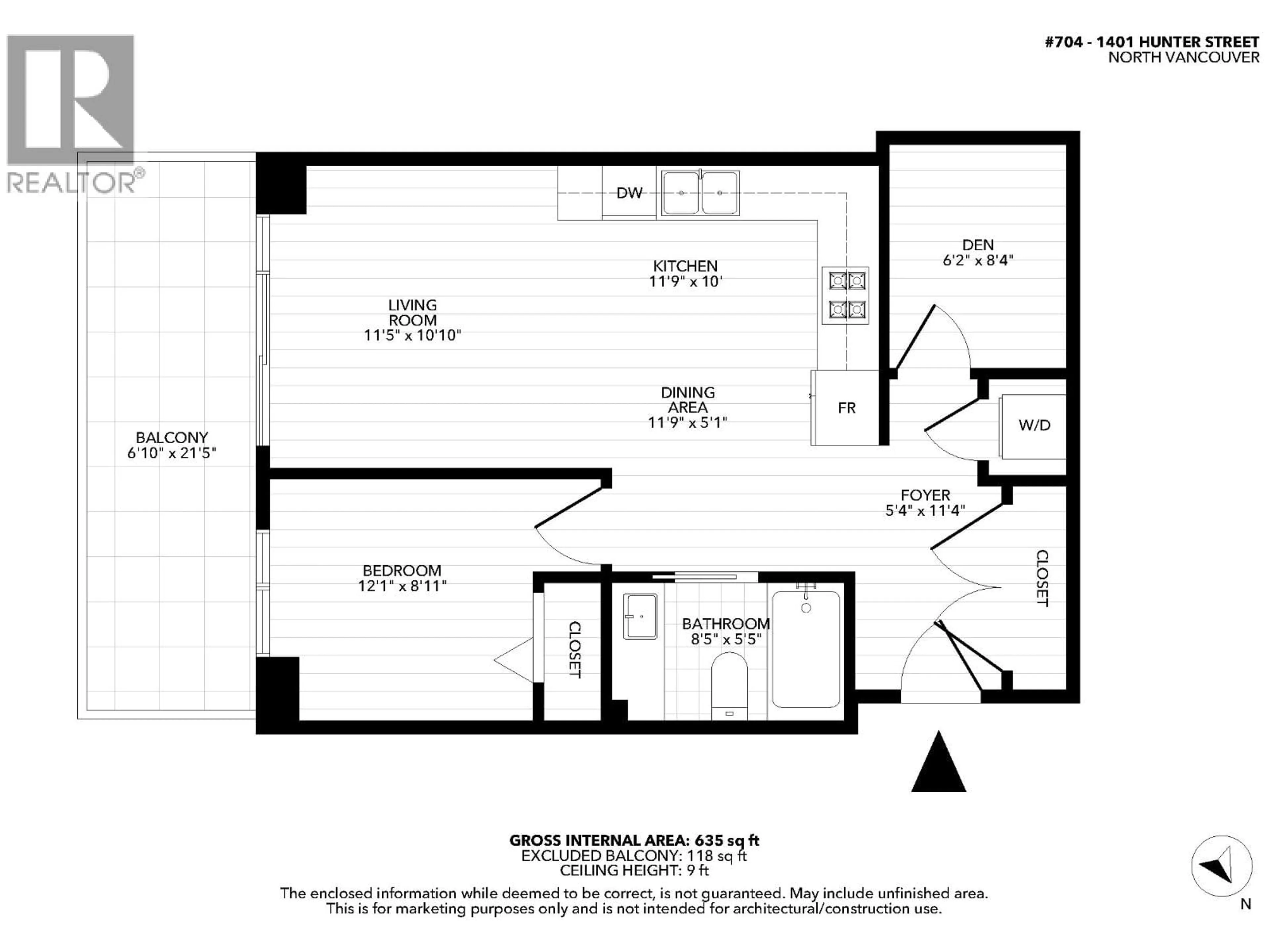 Floor plan for 704 - 1401 HUNTER STREET, North Vancouver British Columbia V7J0E2