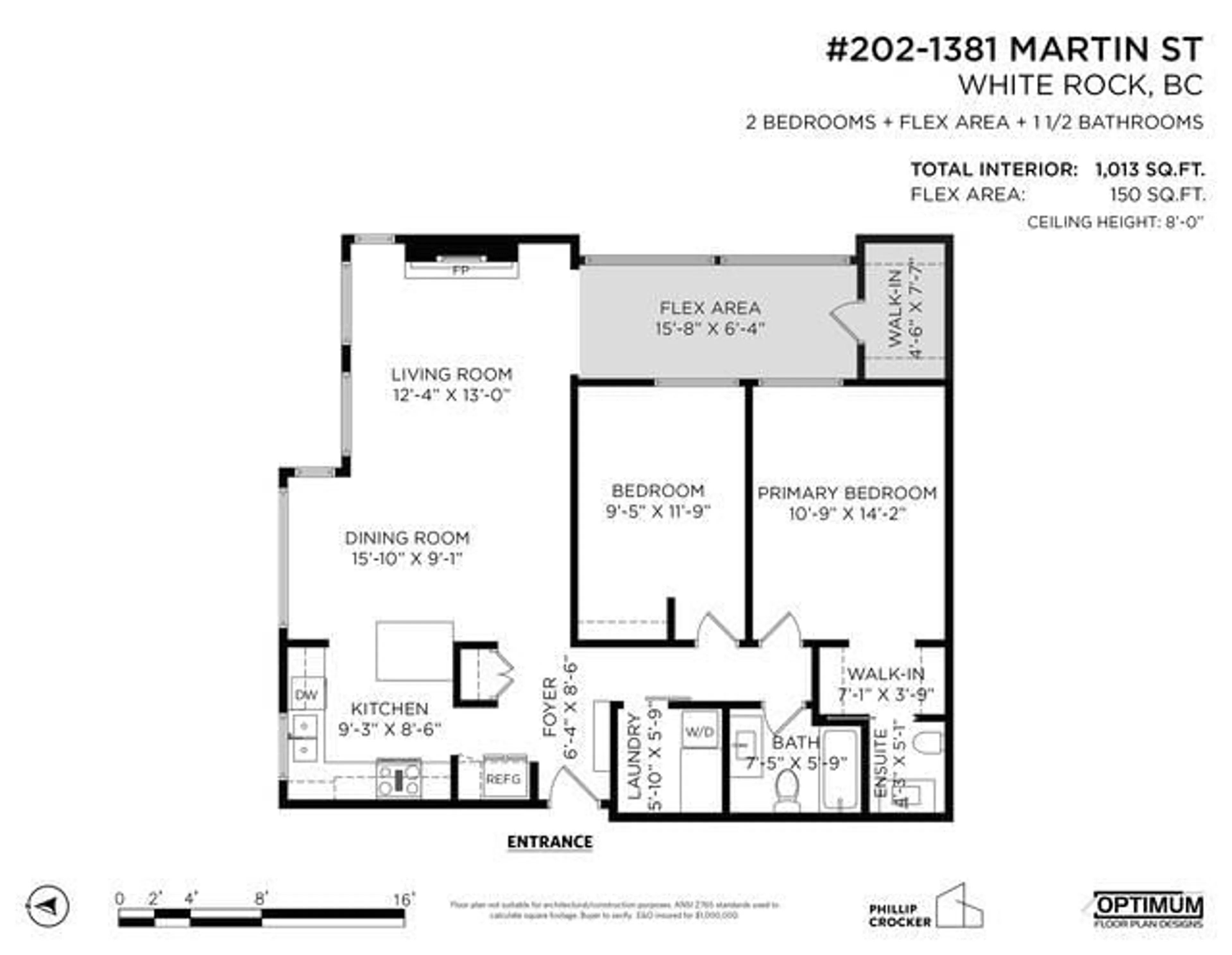 Floor plan for 202 - 1381 MARTIN STREET, White Rock British Columbia V4B3W6