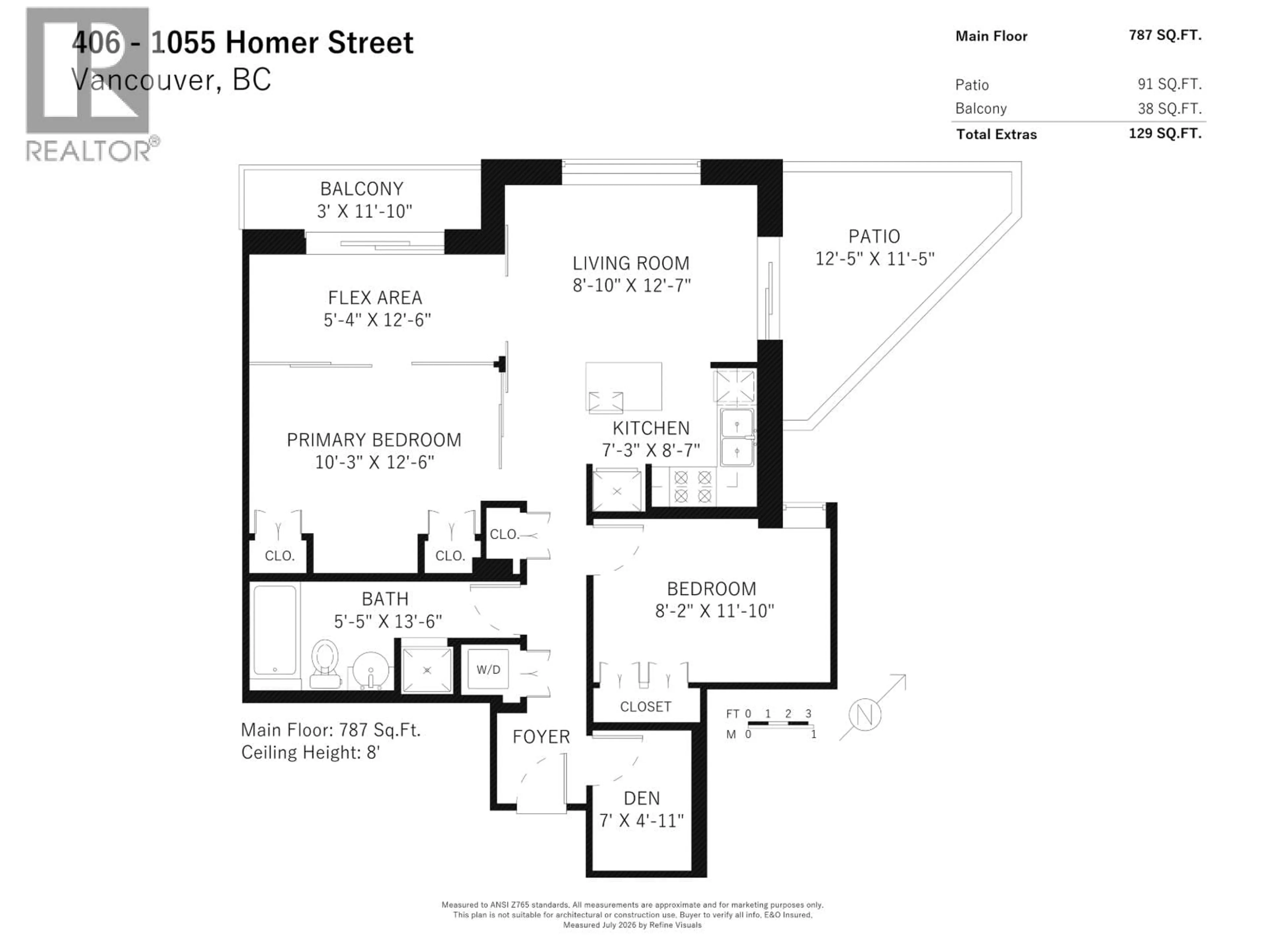 Floor plan for 406 - 1055 HOMER STREET, Vancouver British Columbia V6B1G3