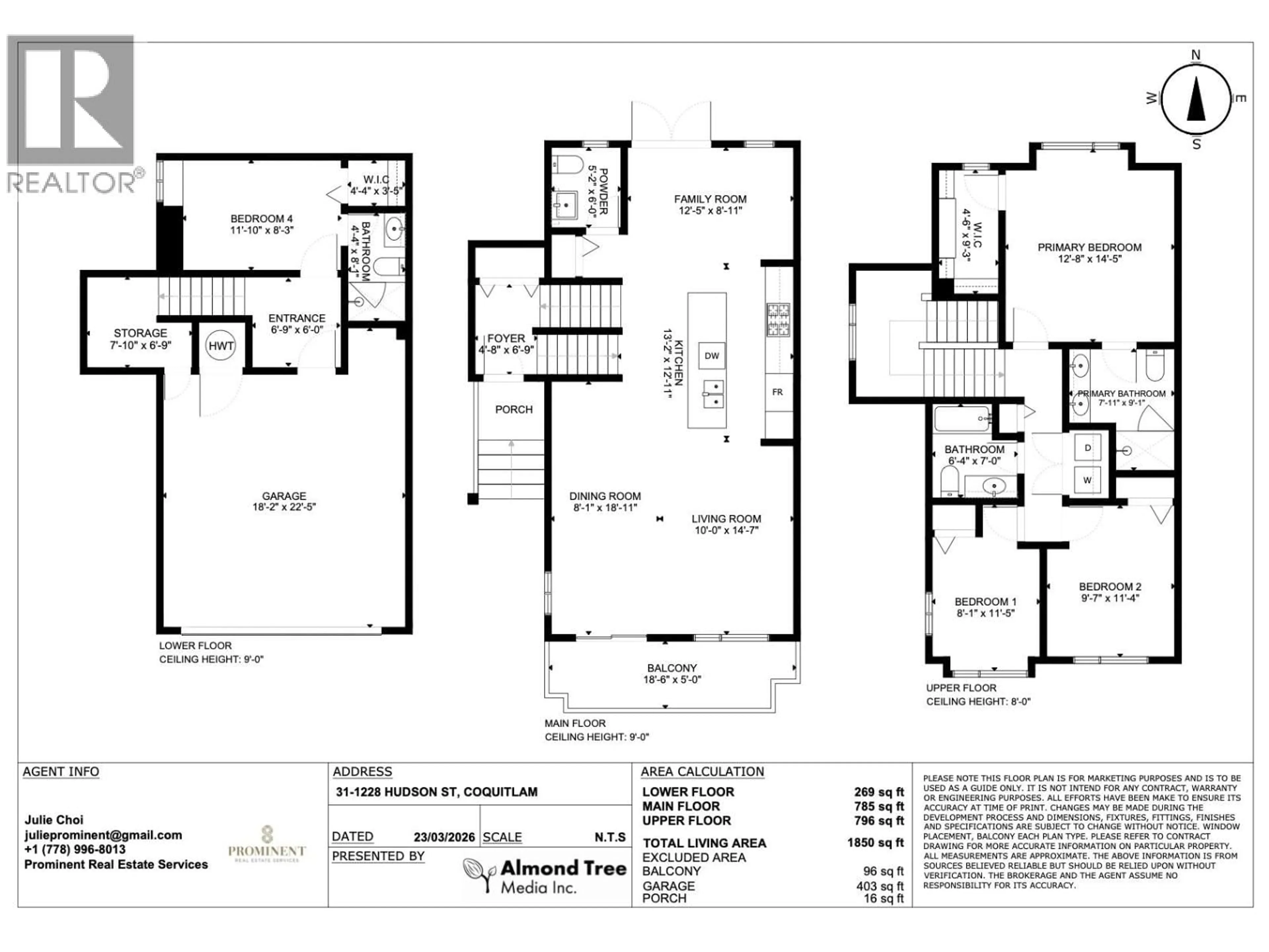Floor plan for 31 - 1228 HUDSON STREET, Coquitlam British Columbia V3B0R3