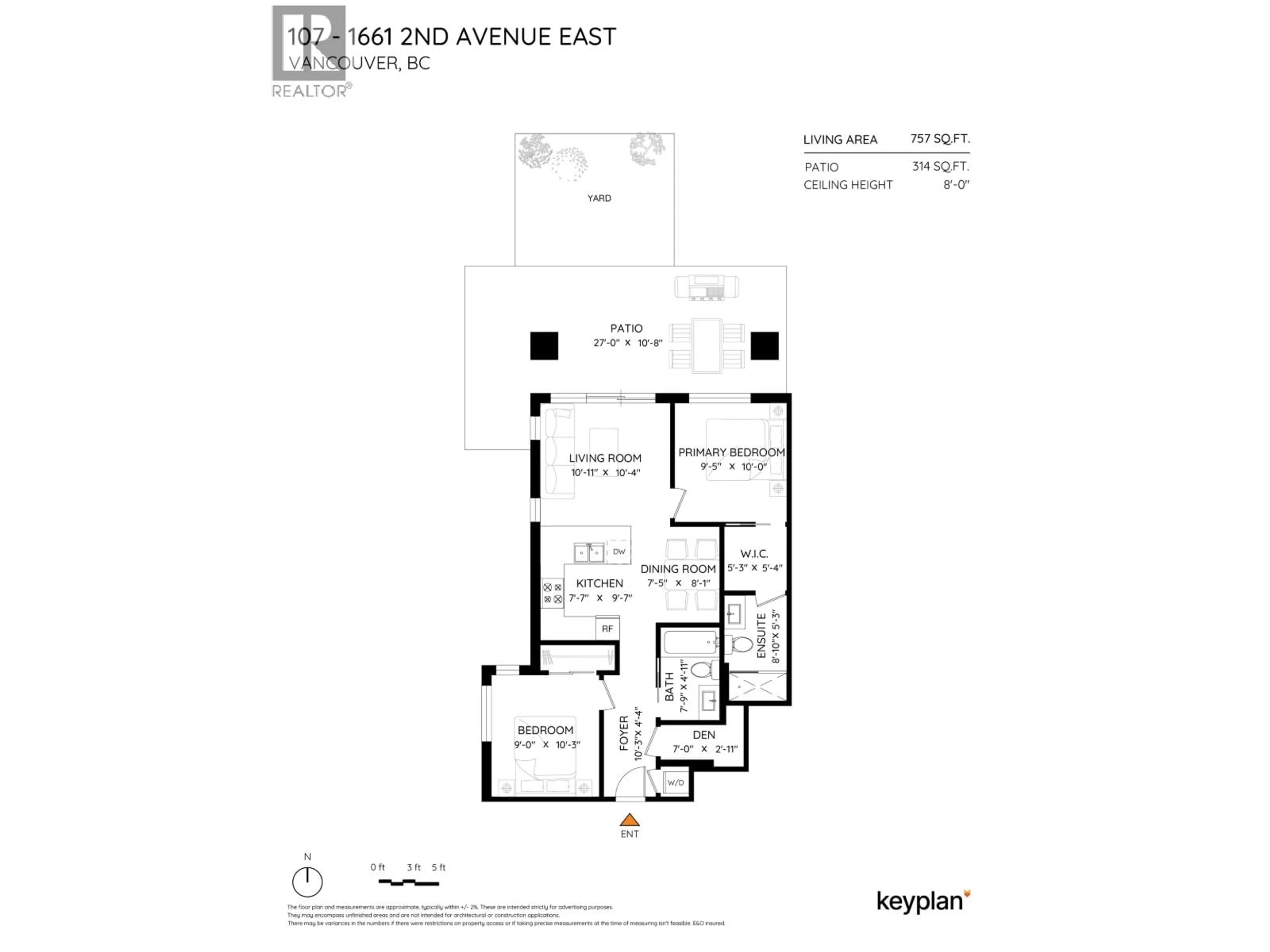 Floor plan for 107 - 1661 2ND AVENUE, Vancouver British Columbia V5N1E1