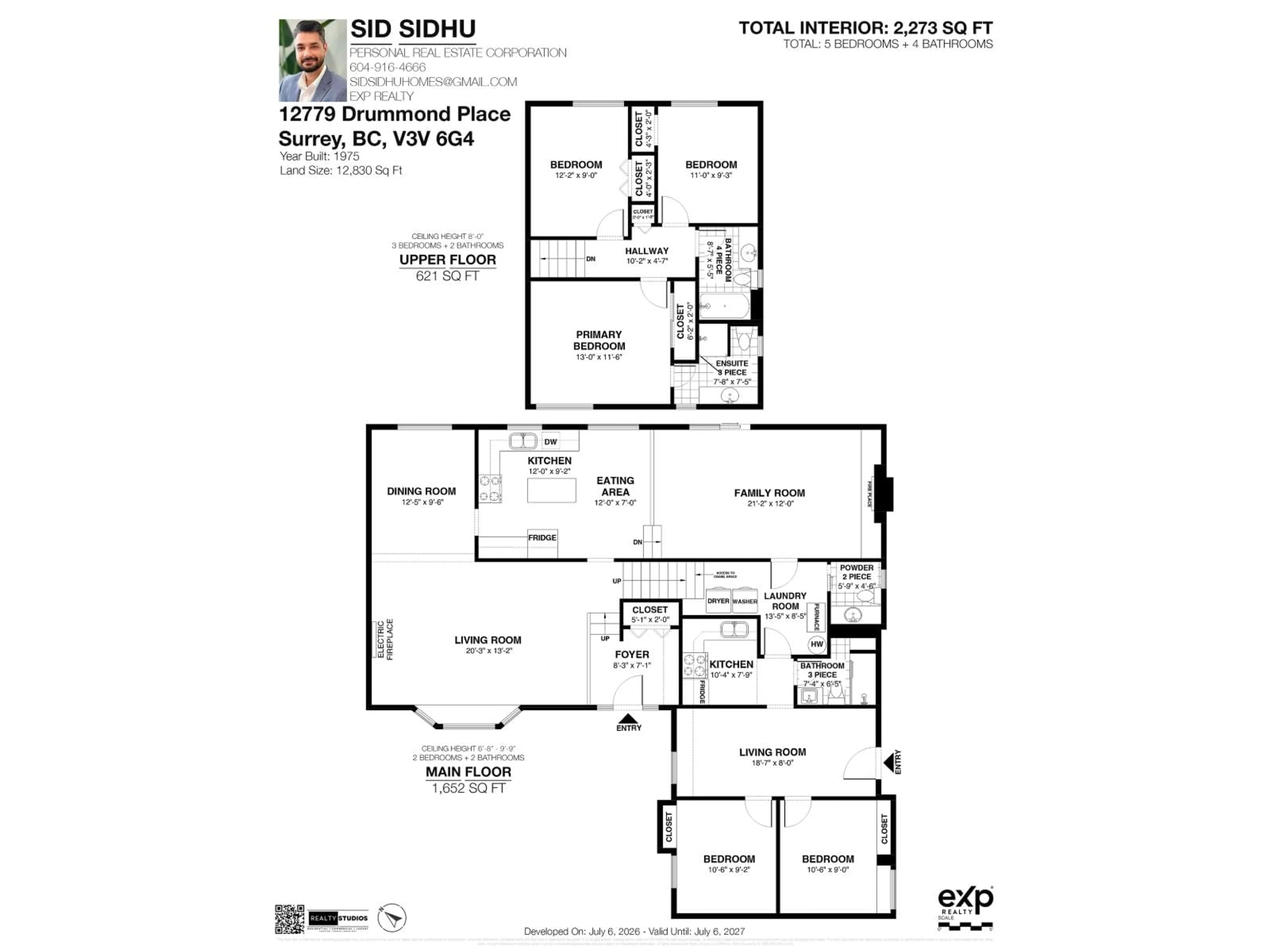 Floor plan for 12779 DRUMMOND PLACE, Surrey British Columbia V3V6G4