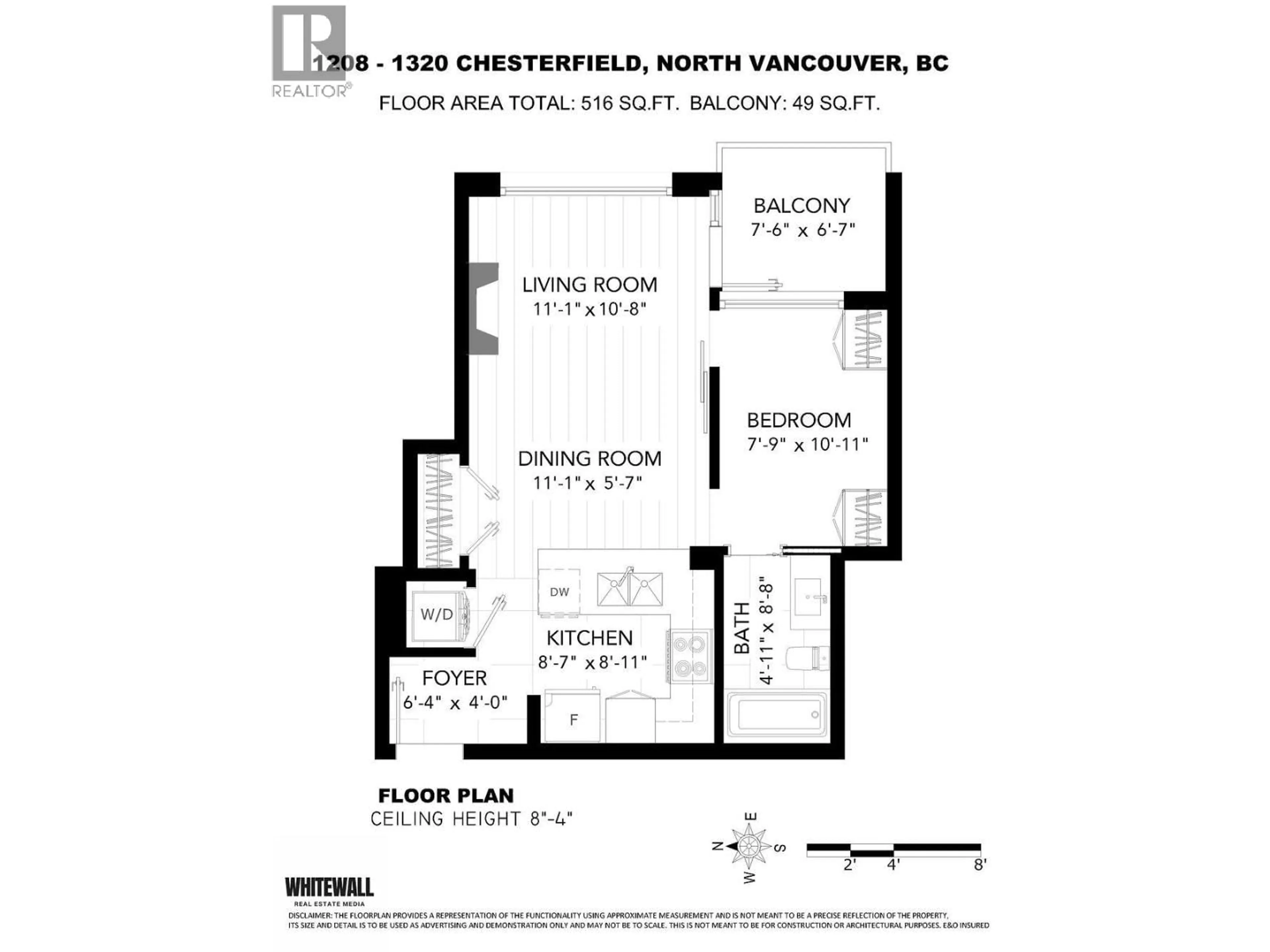 Floor plan for 1208 - 1320 CHESTERFIELD AVENUE, North Vancouver British Columbia V7M0A6