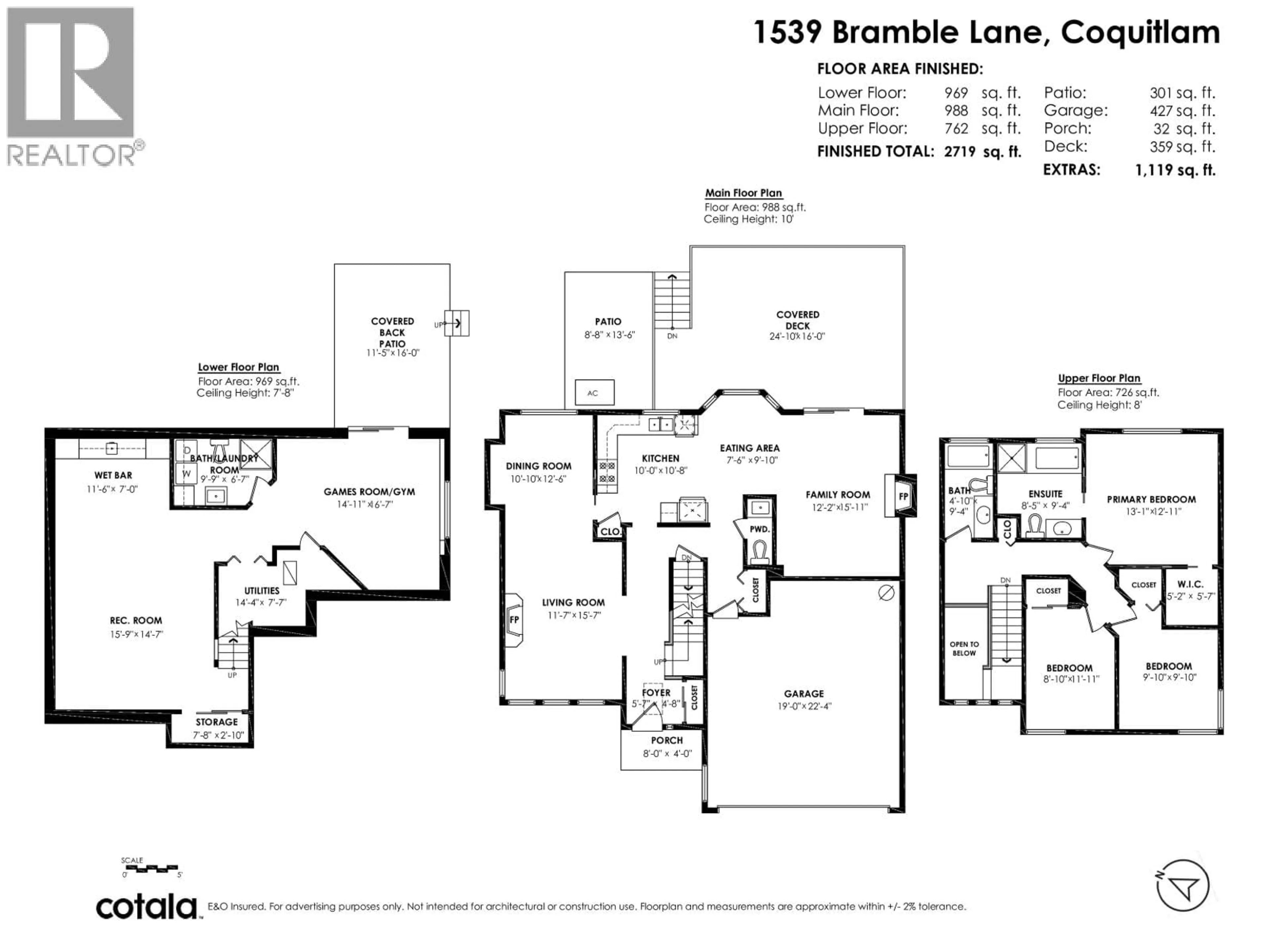 Floor plan for 1539 BRAMBLE LANE, Coquitlam British Columbia V3E2S7
