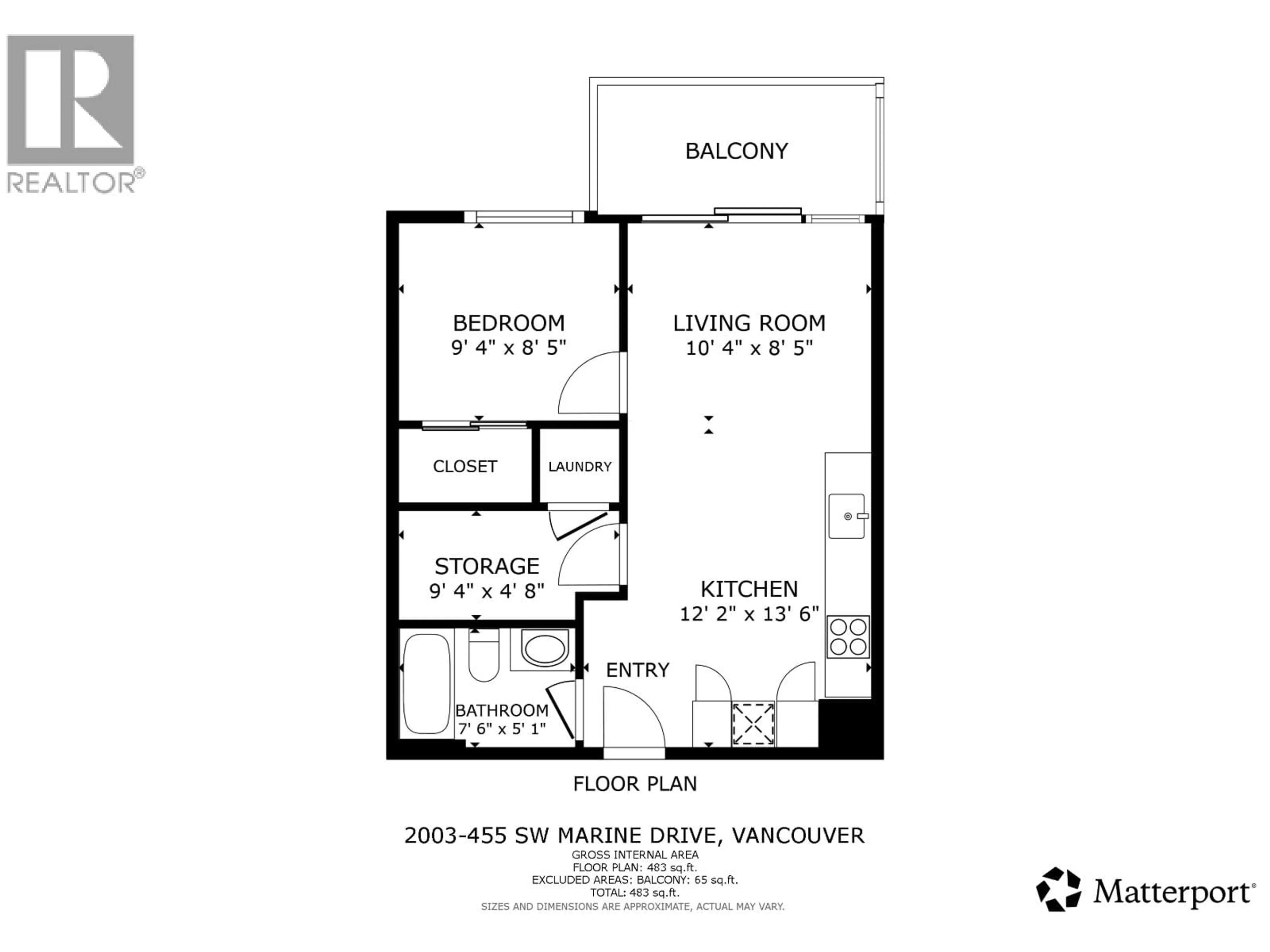 Floor plan for 2003 - 455 MARINE DRIVE, Vancouver British Columbia V5X0H3