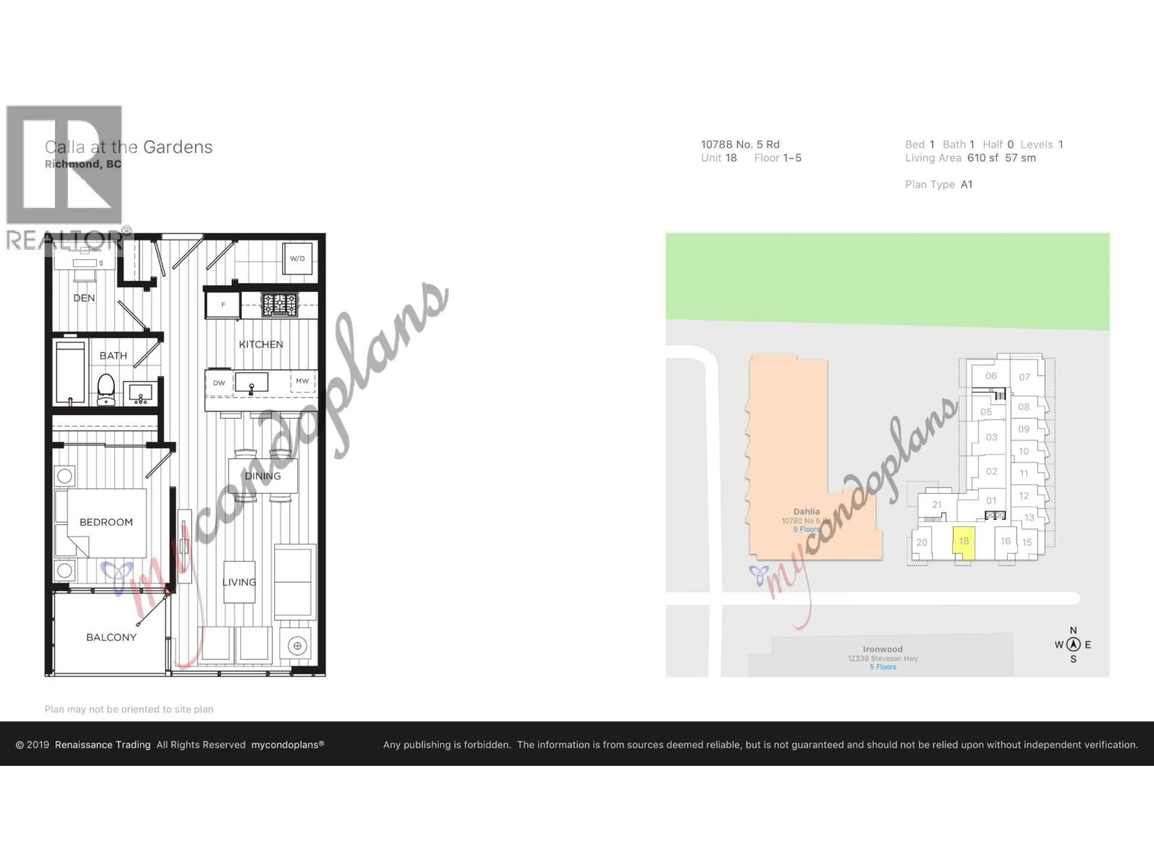 Floor plan for 318 - 10788 NO. 5 ROAD, Richmond British Columbia V6W0B7