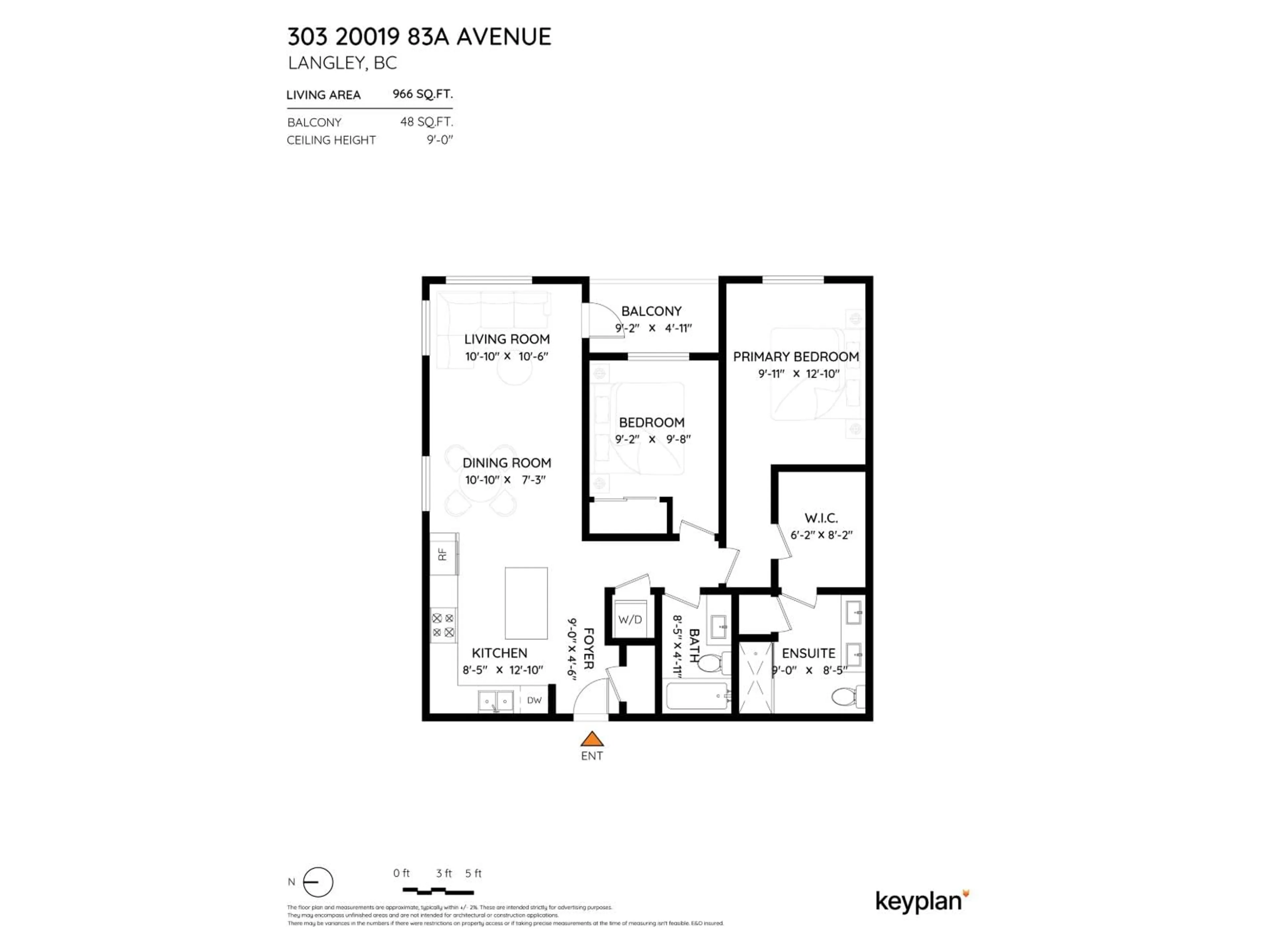 Floor plan for 303 - 20019 83A AVENUE, Langley British Columbia V2Y5K6