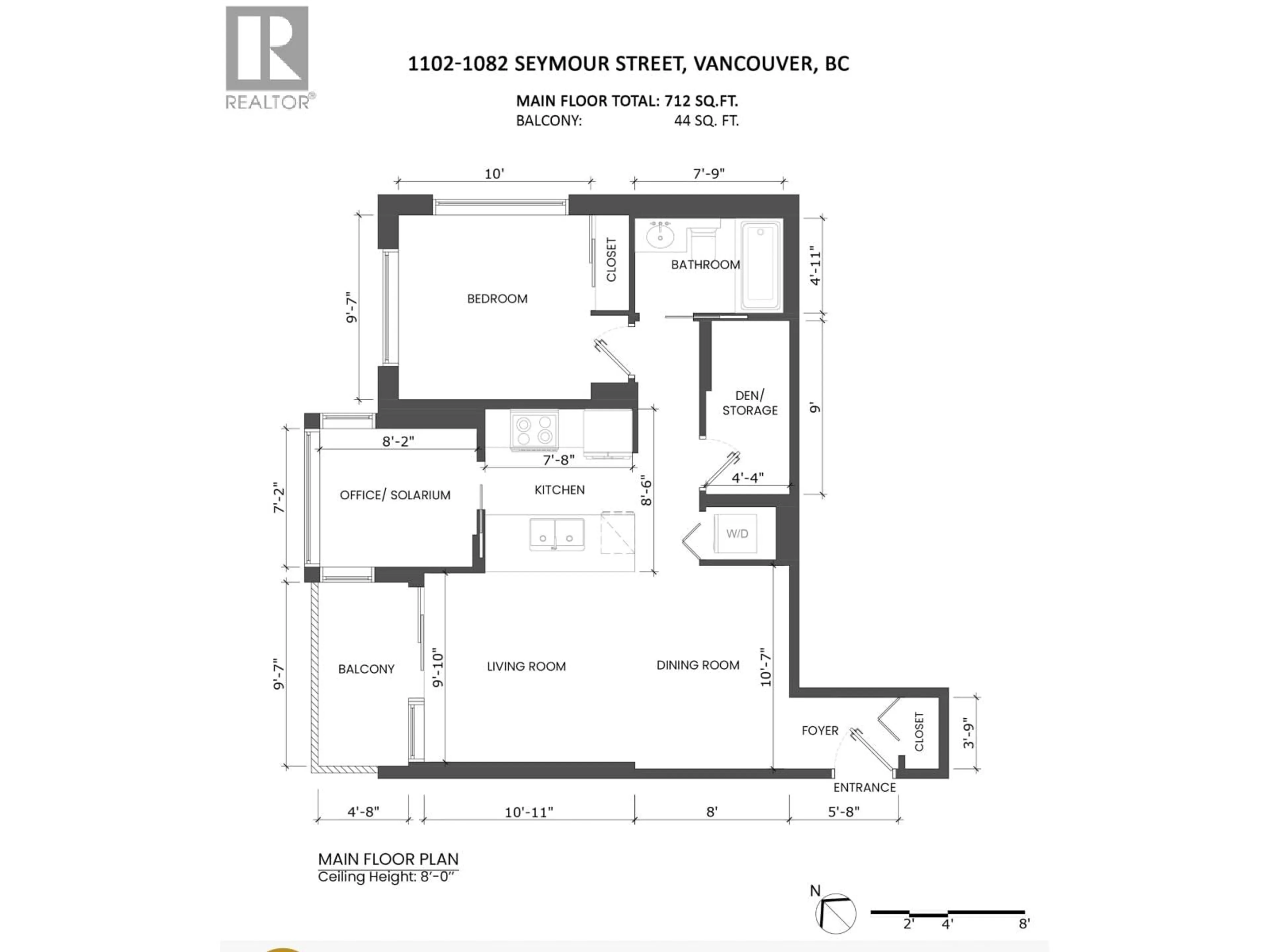 Floor plan for 1102 - 1082 SEYMOUR STREET, Vancouver British Columbia V6B1X9
