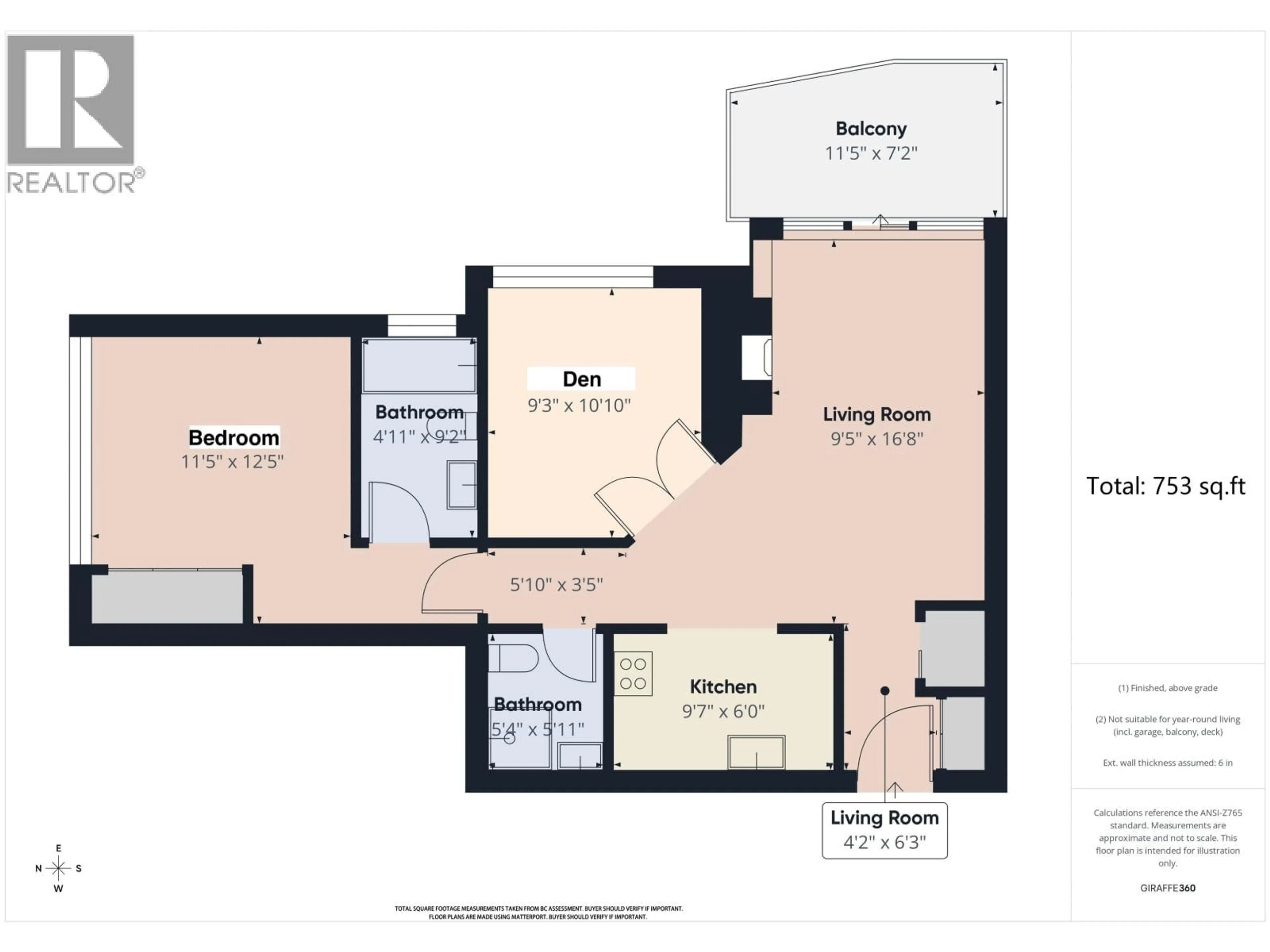 Floor plan for 501 - 6611 SOUTHOAKS CRESCENT, Burnaby British Columbia V5E4L5