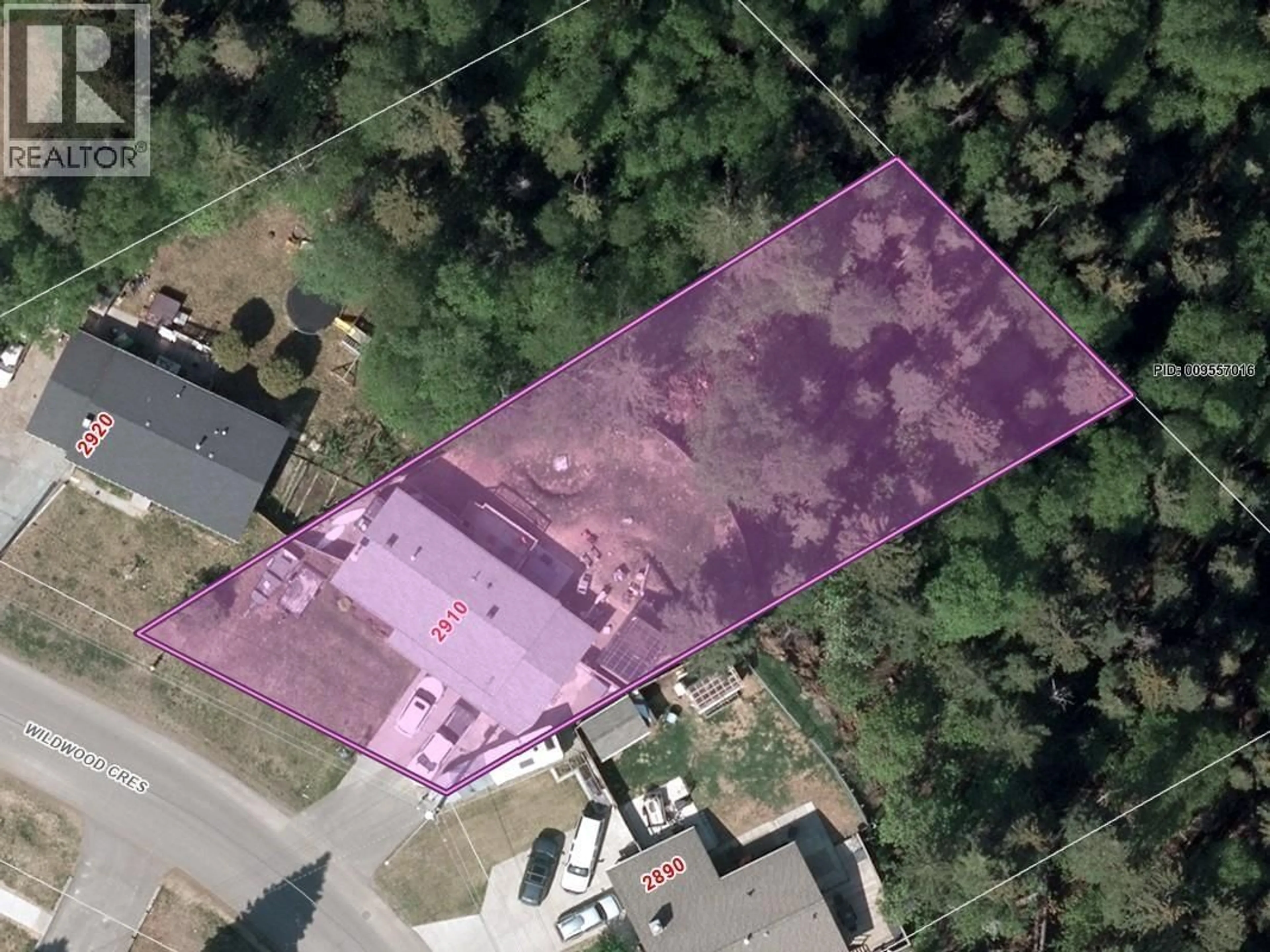 A pic from outside/outdoor area/front of a property/back of a property/a pic from drone, building for 2910 WILDWOOD CRESCENT, Prince George British Columbia V2K3J3