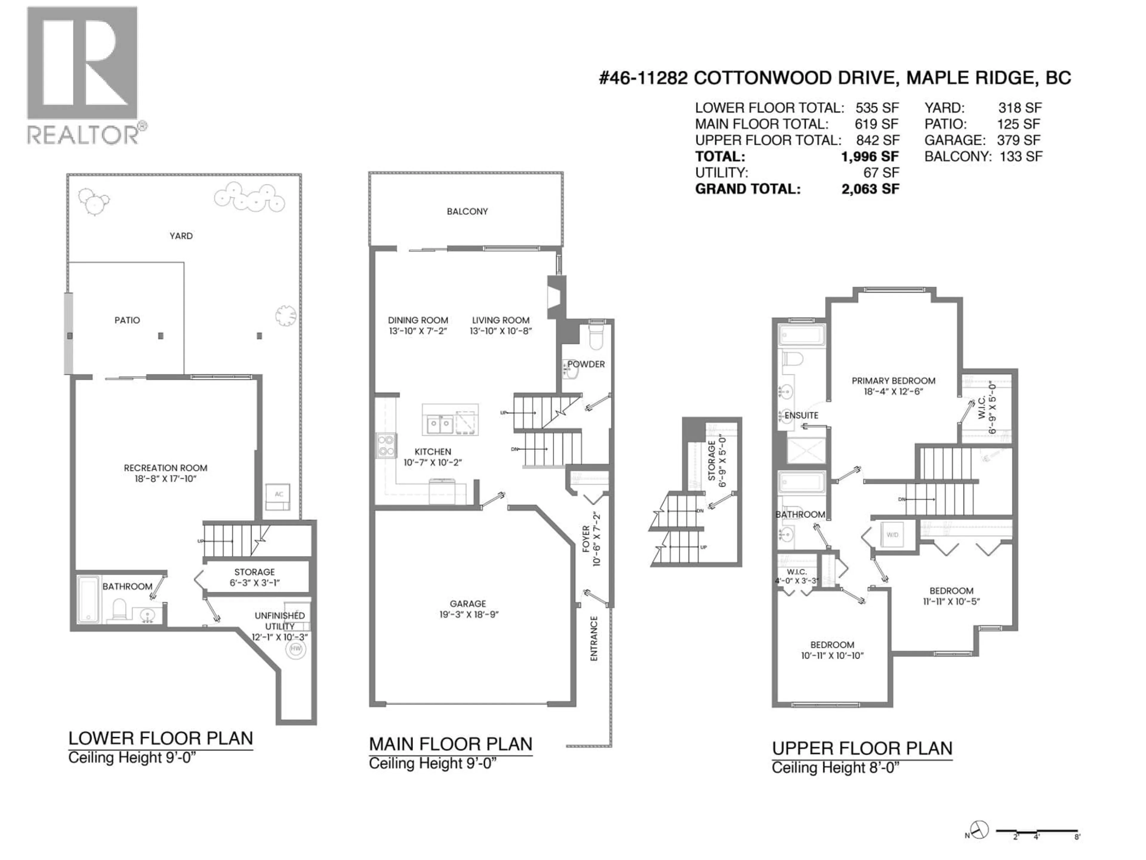 Floor plan for 46 - 11282 COTTONWOOOD DRIVE, Maple Ridge British Columbia V2X8W8