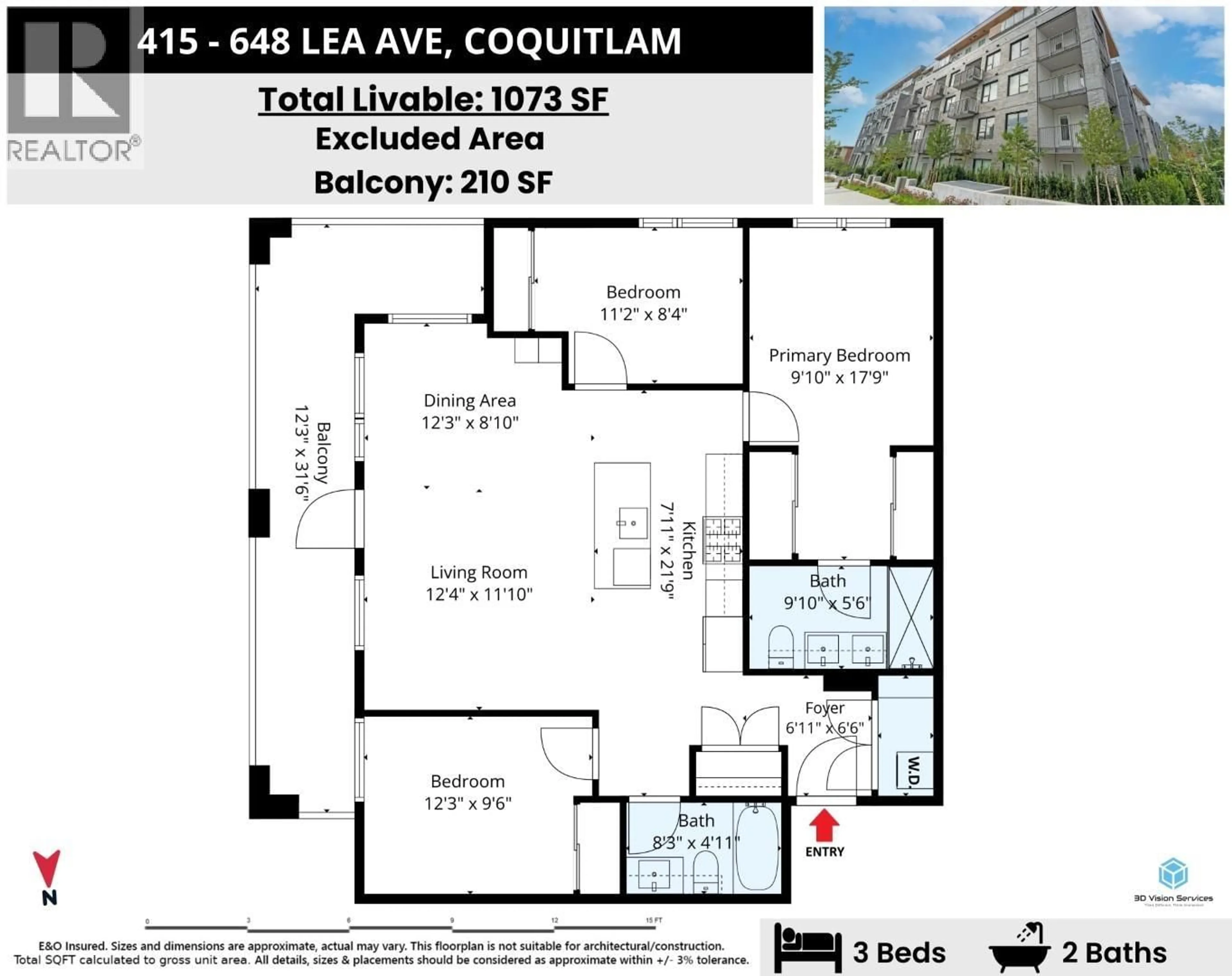 Floor plan for 415 - 648 LEA AVENUE, Coquitlam British Columbia V3J0P1
