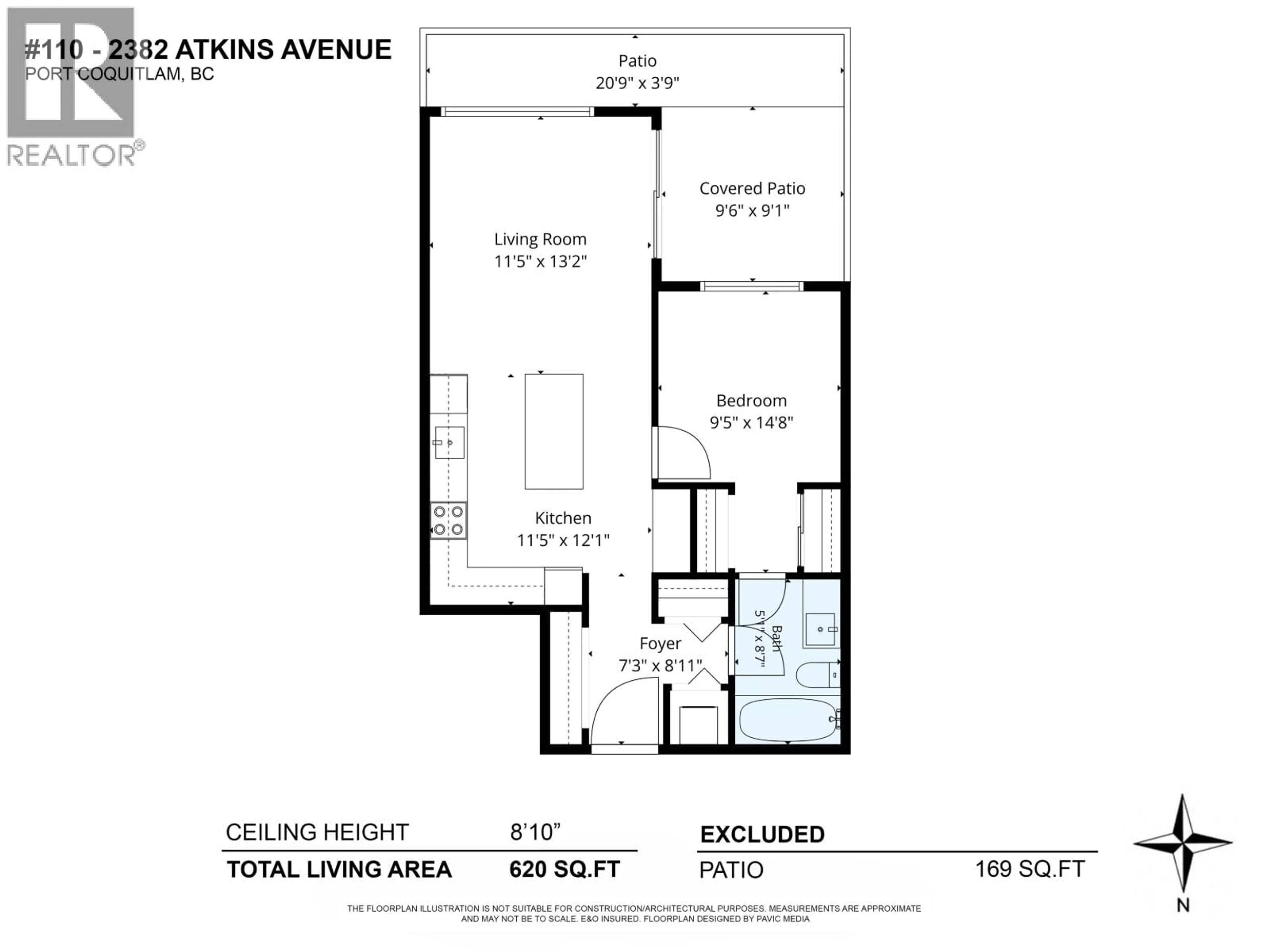 Floor plan for 110 - 2382 ATKINS AVENUE, Port Coquitlam British Columbia V3C0G7