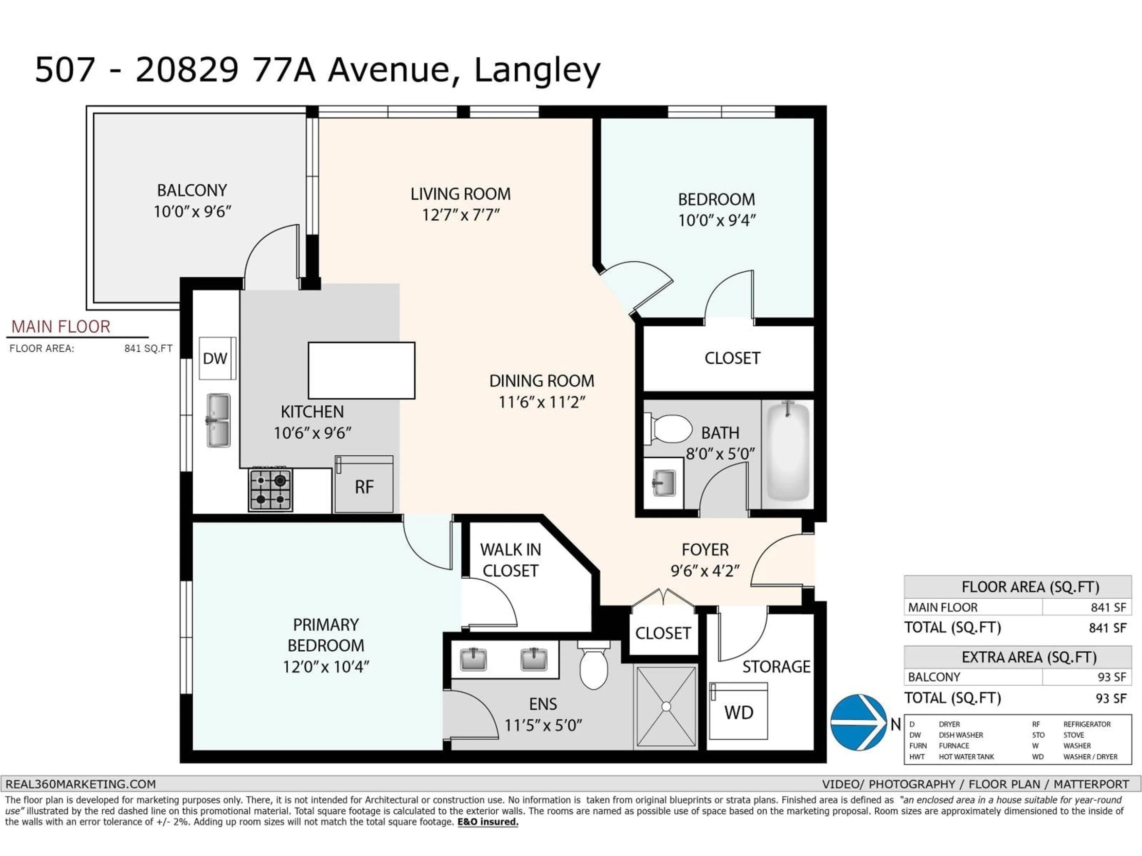 Floor plan for 507 - 20829 77 A AVENUE, Langley British Columbia V2Y0Y5