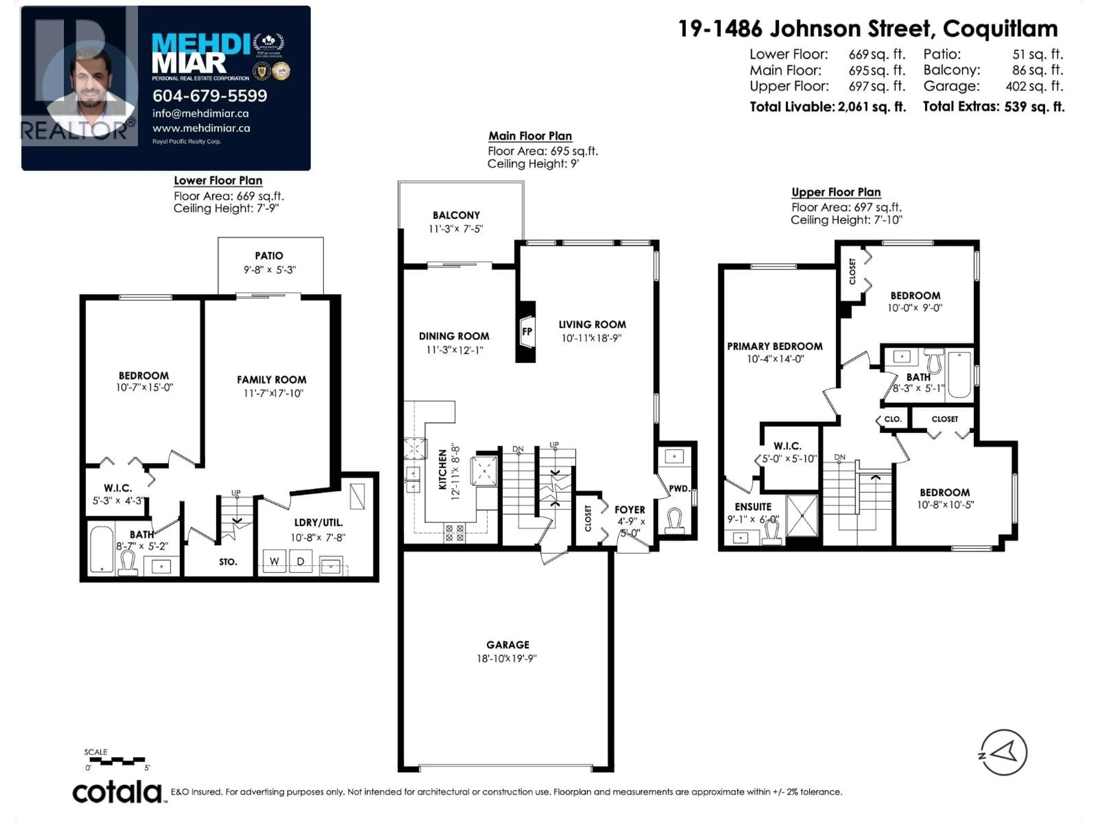 Floor plan for 19 - 1486 JOHNSON STREET, Coquitlam British Columbia V3E3J9