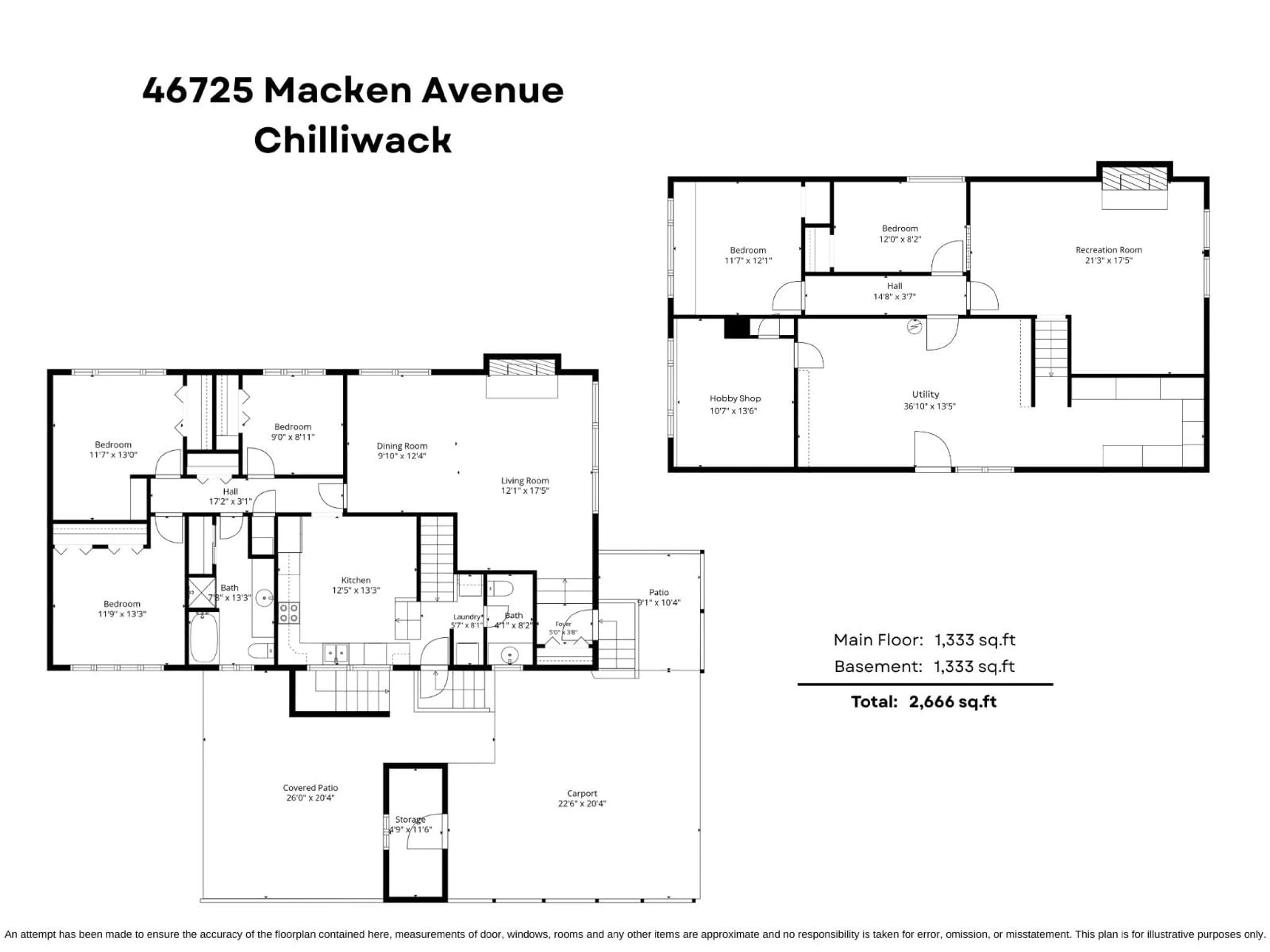 Floor plan for 46725 MACKEN AVENUE, Chilliwack British Columbia V2P3C1
