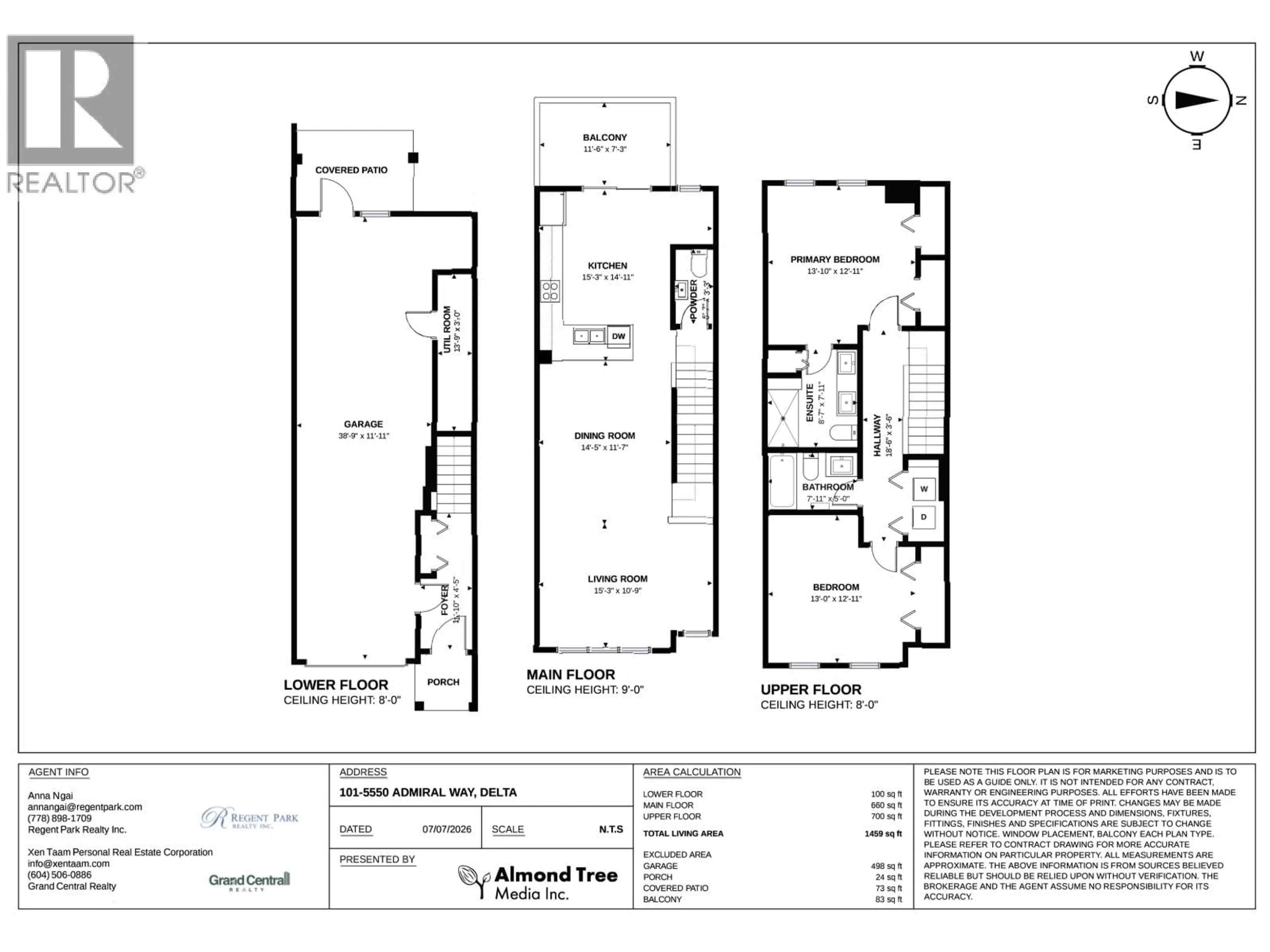 Floor plan for 101 - 5550 ADMIRAL WAY, Delta British Columbia V4K0C4