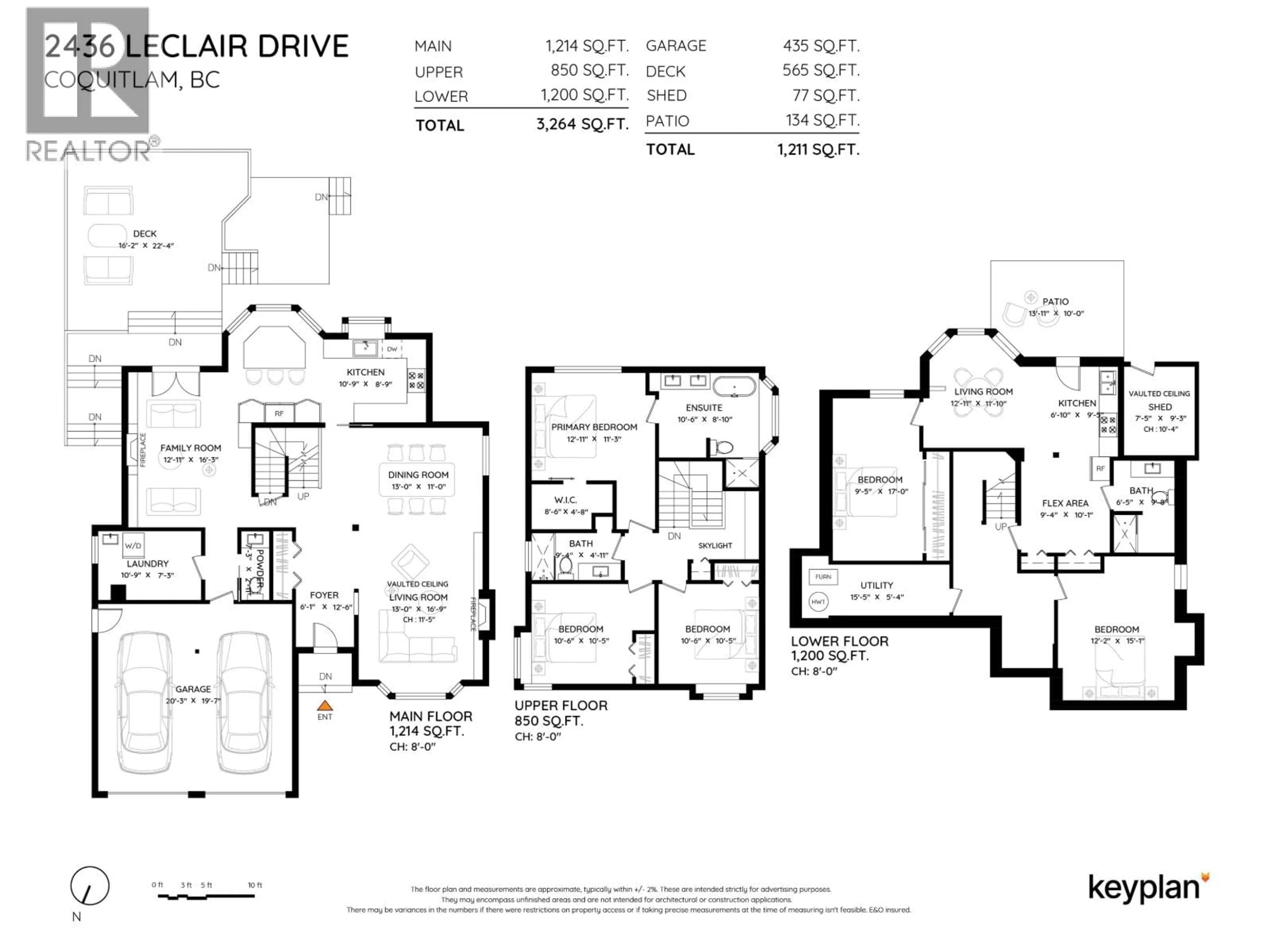 Floor plan for 2436 LECLAIR DRIVE, Coquitlam British Columbia V3K6G7