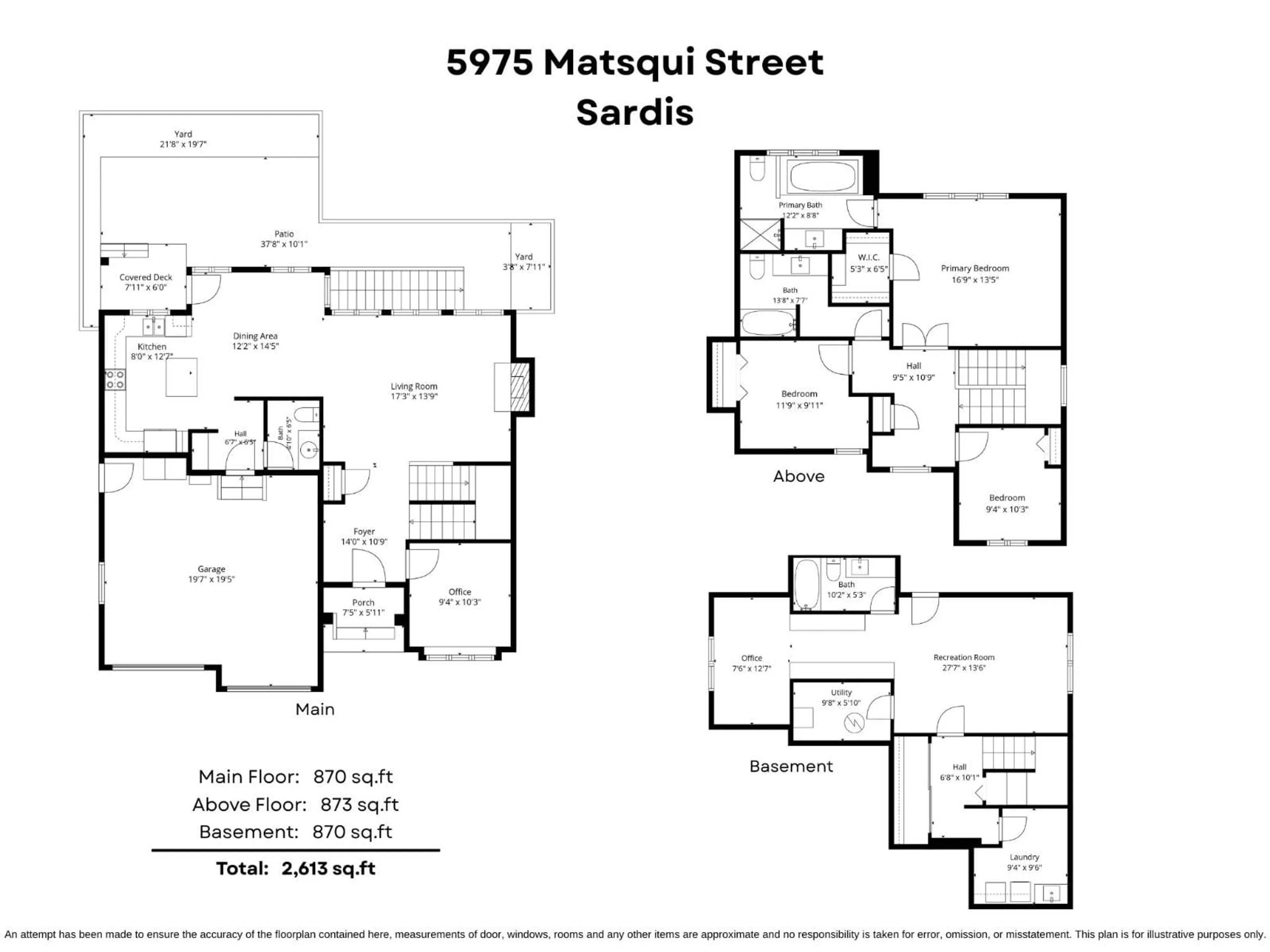 Floor plan for 5975 MATSQUI STREET, Chilliwack British Columbia V2R0G6