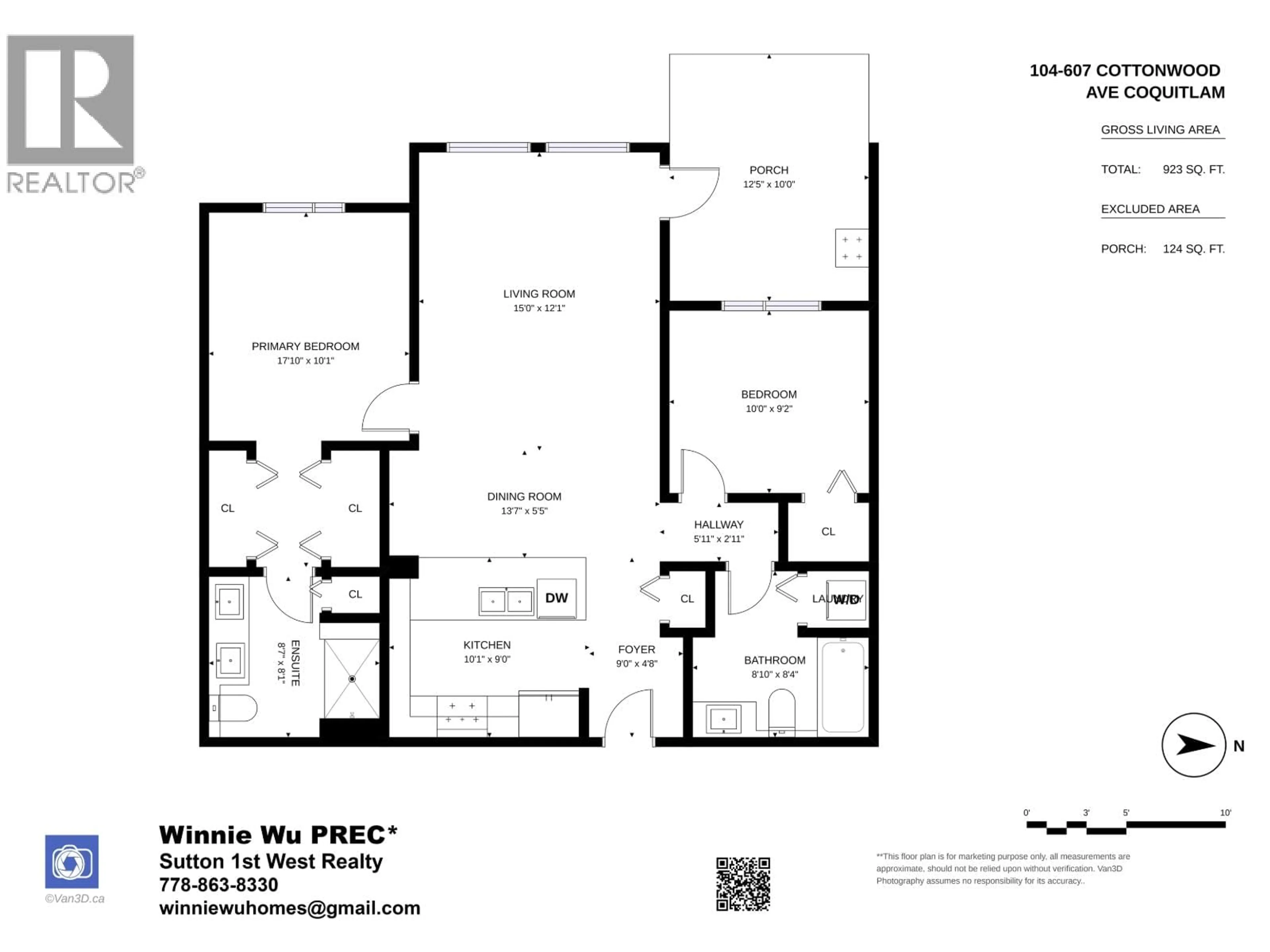 Floor plan for 104 - 607 COTTONWOOD AVENUE, Coquitlam British Columbia V3J0H1
