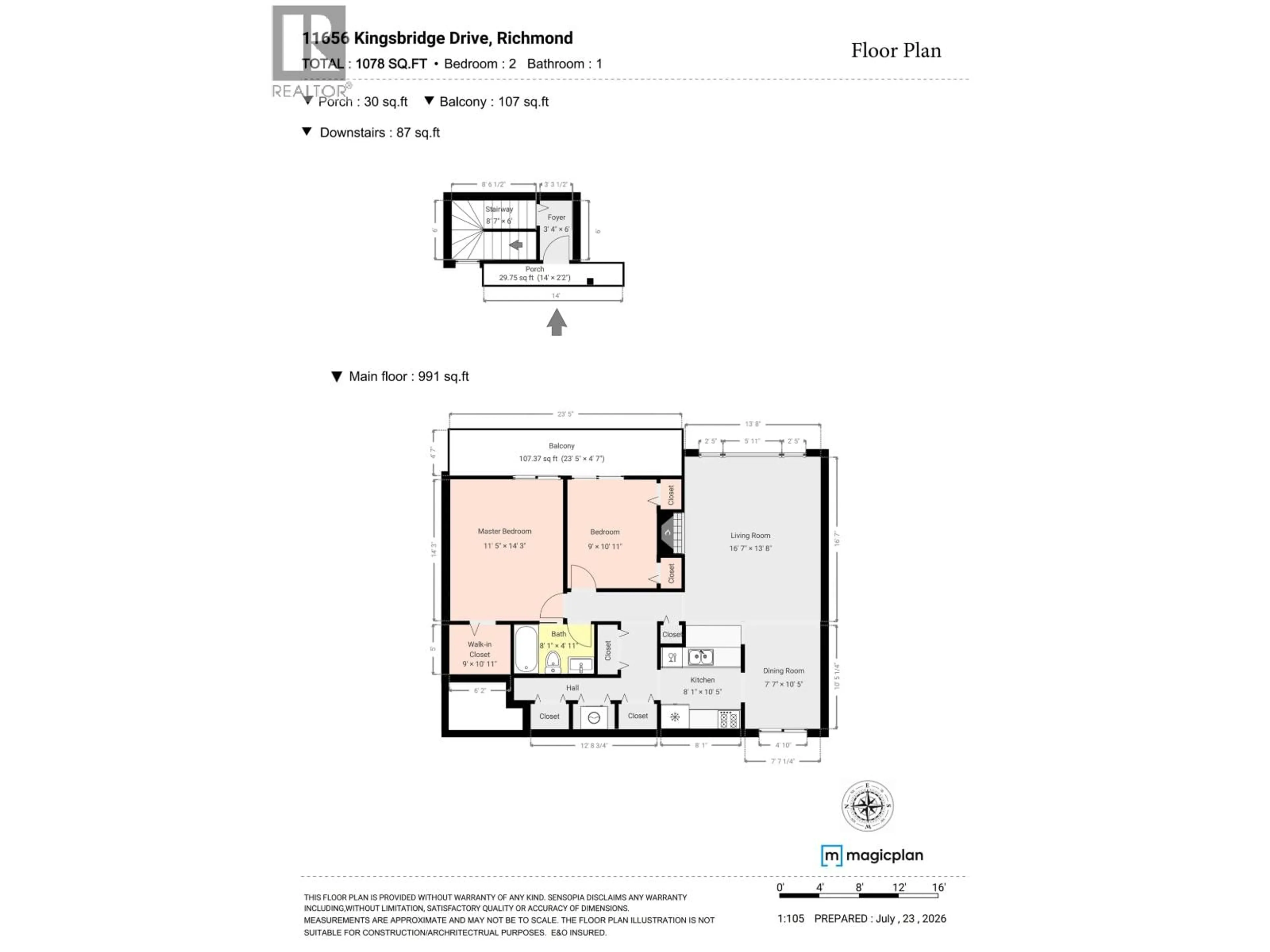 Floor plan for 11656 KINGSBRIDGE DRIVE, Richmond British Columbia V7A4S1
