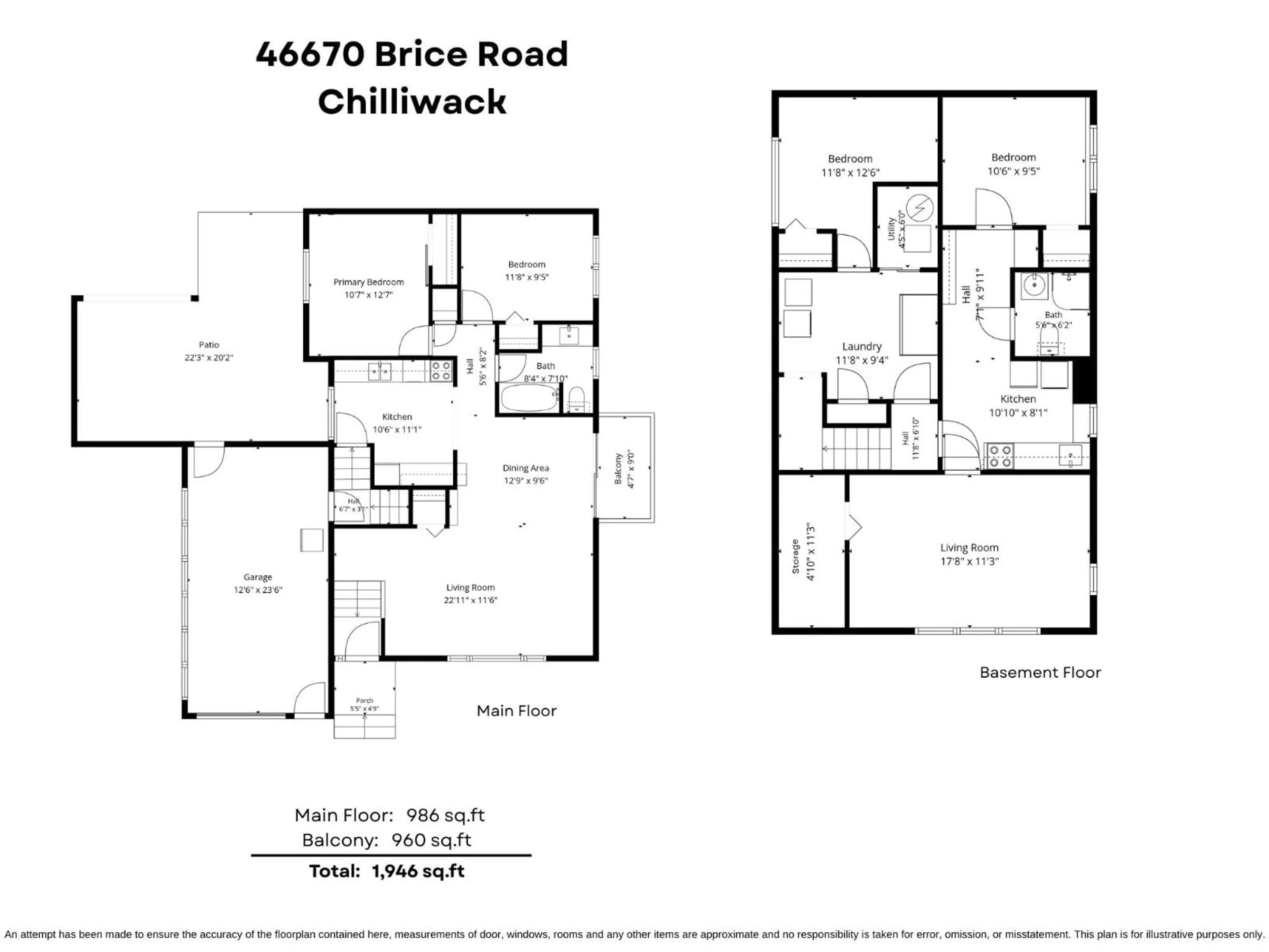 Floor plan for 46670 BRICE ROAD, Chilliwack British Columbia V2P3V7