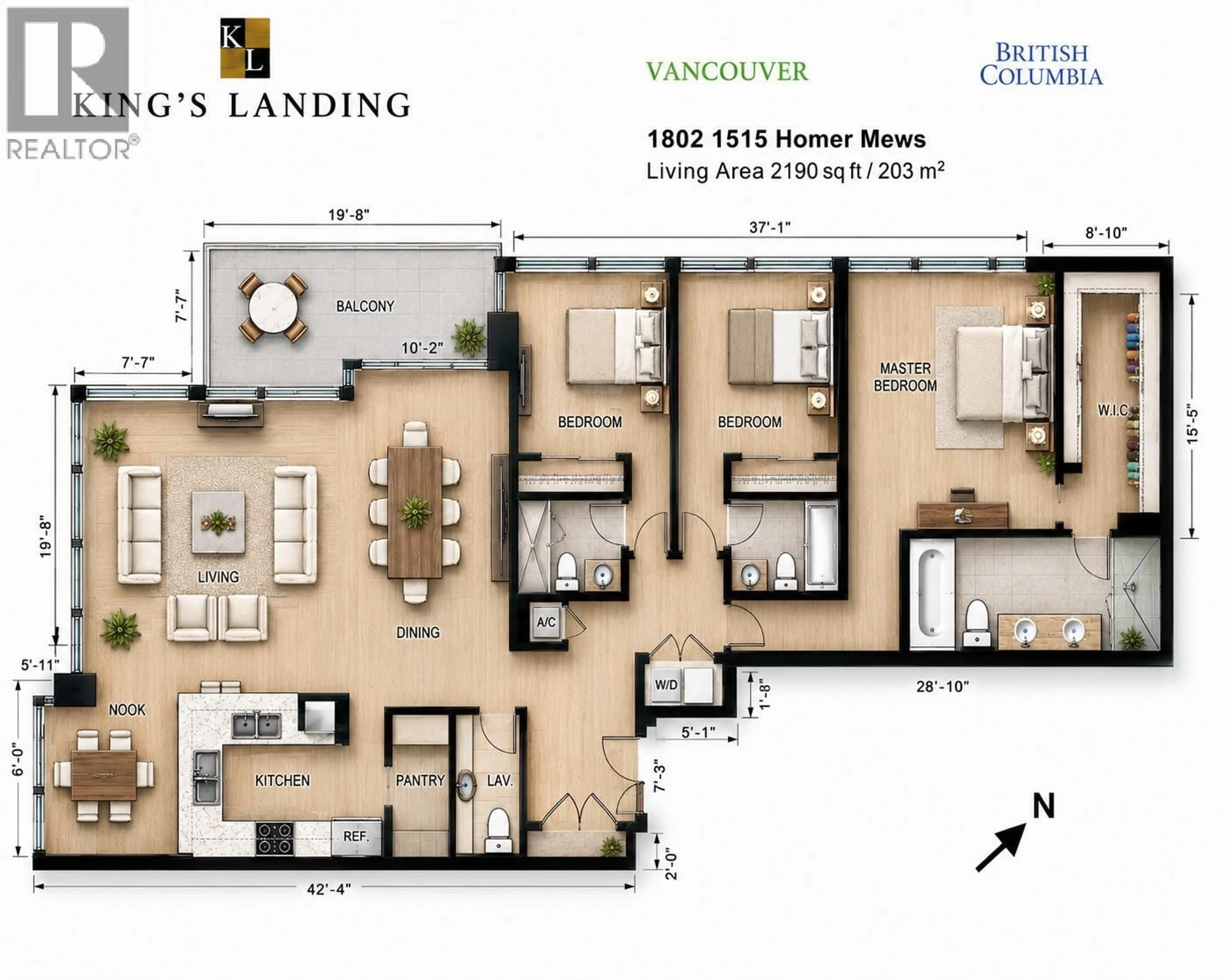 Floor plan for 1802 - 1515 HOMER MEWS, Vancouver British Columbia V6Z3E8