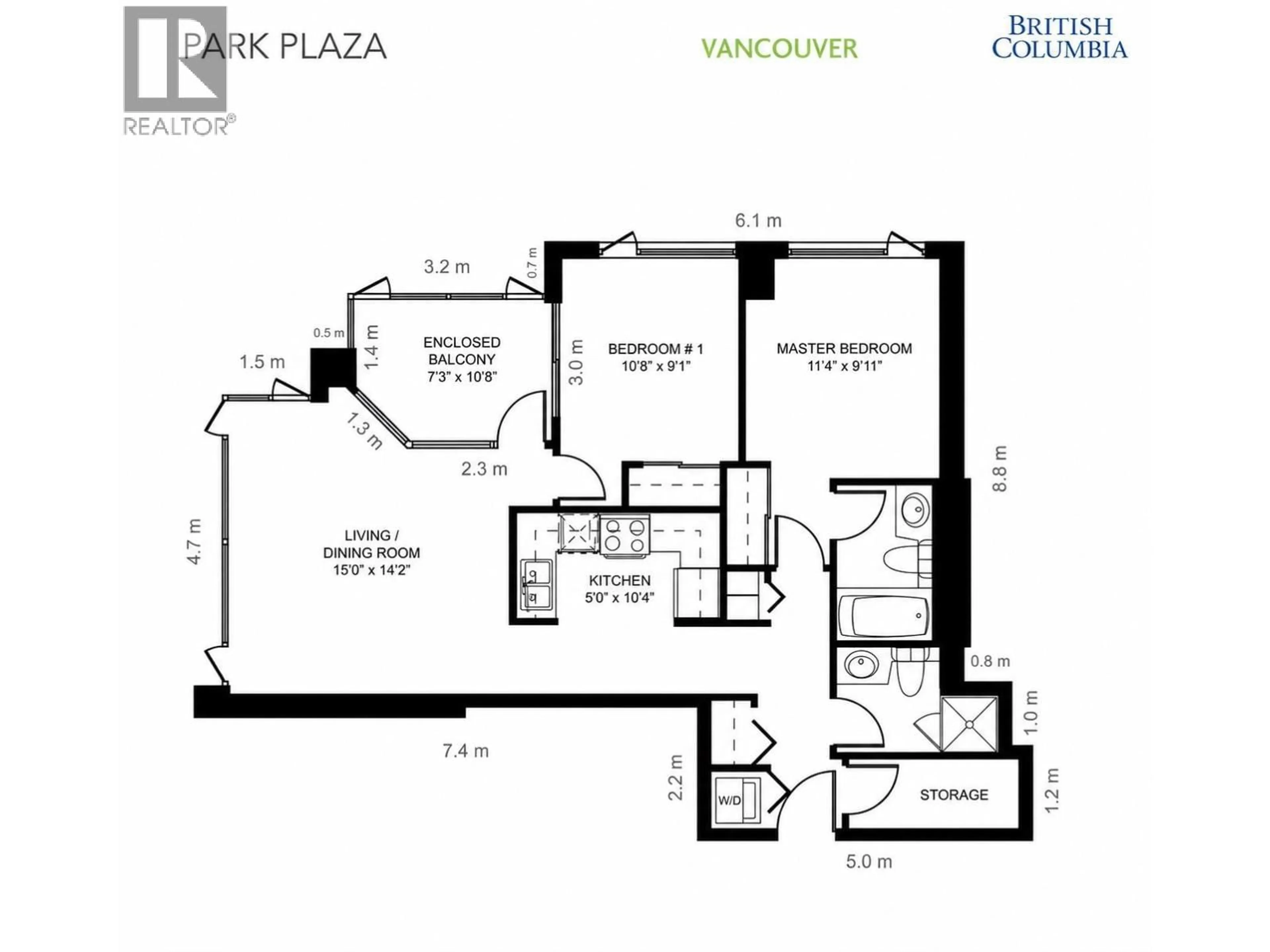 Floor plan for 1003 - 1188 RICHARDS STREET, Vancouver British Columbia V6B3E6