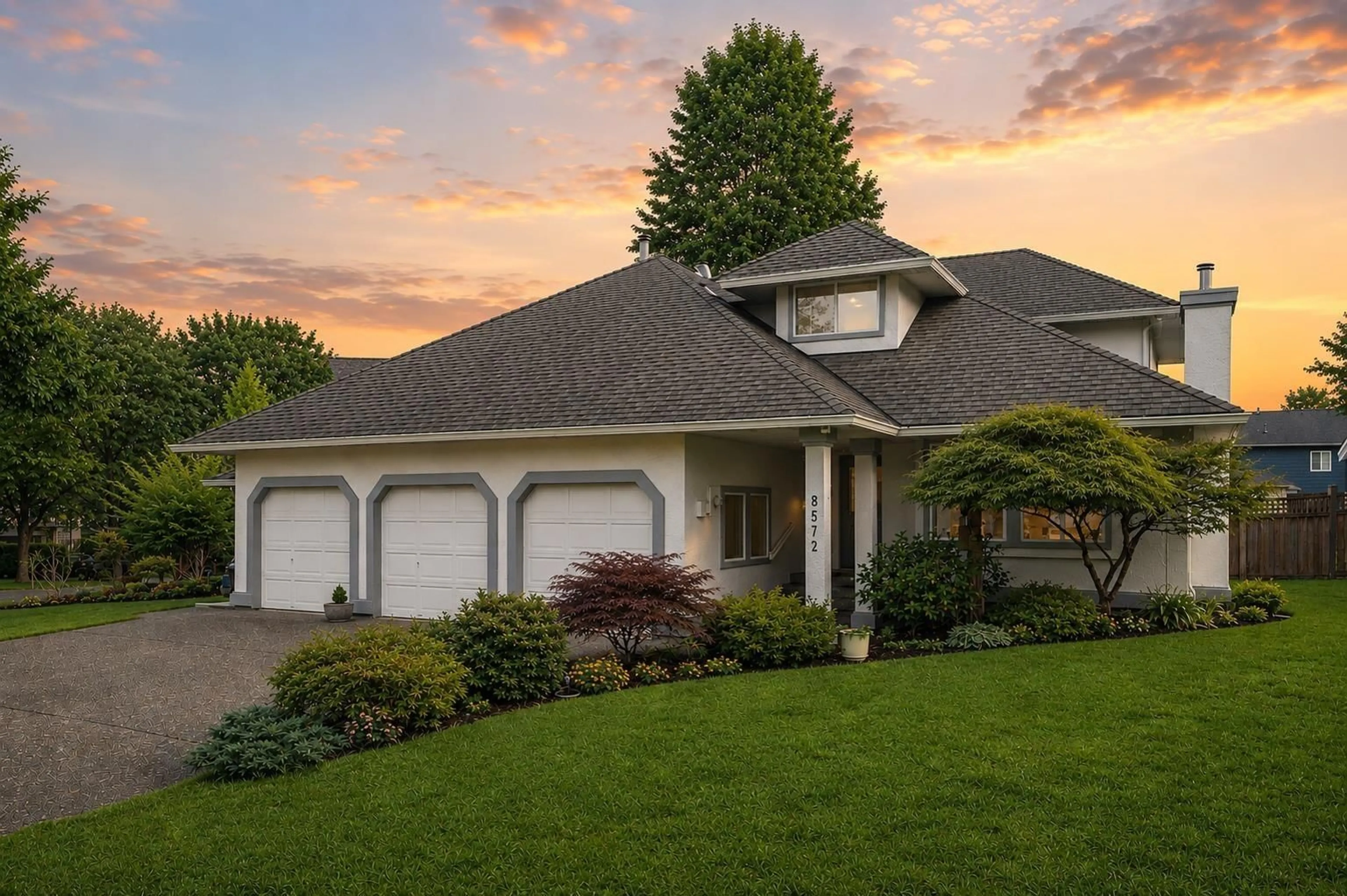 Home with vinyl exterior material, street for 8572 164A STREET, Surrey British Columbia V4N3G8