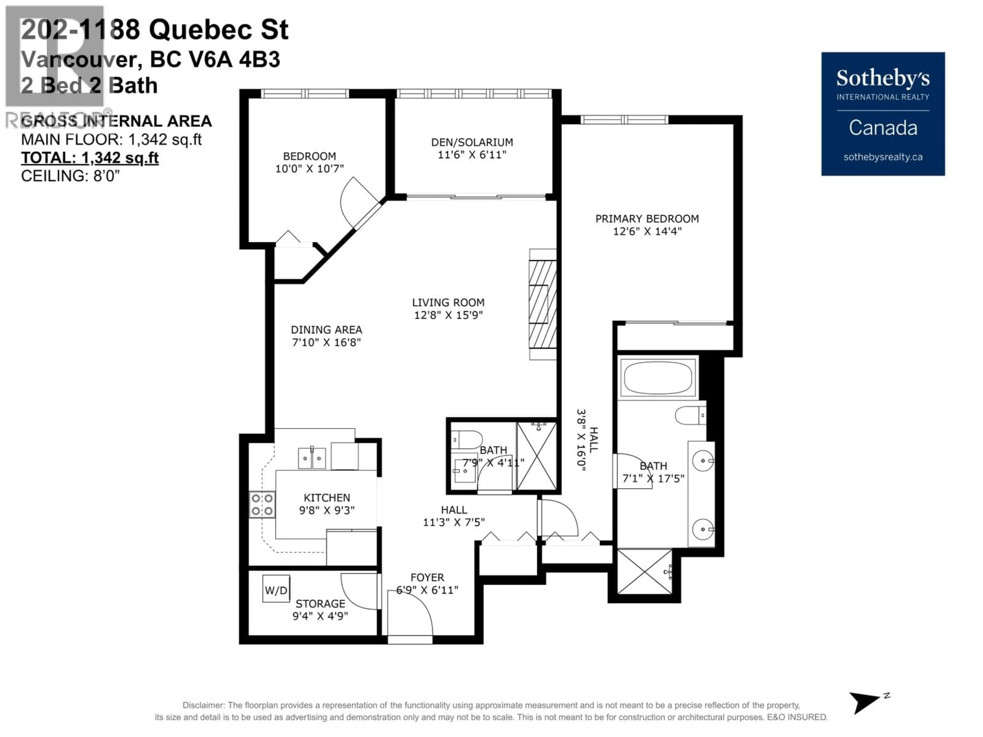 Floor plan for 202 - 1188 QUEBEC STREET, Vancouver British Columbia V6A4B3